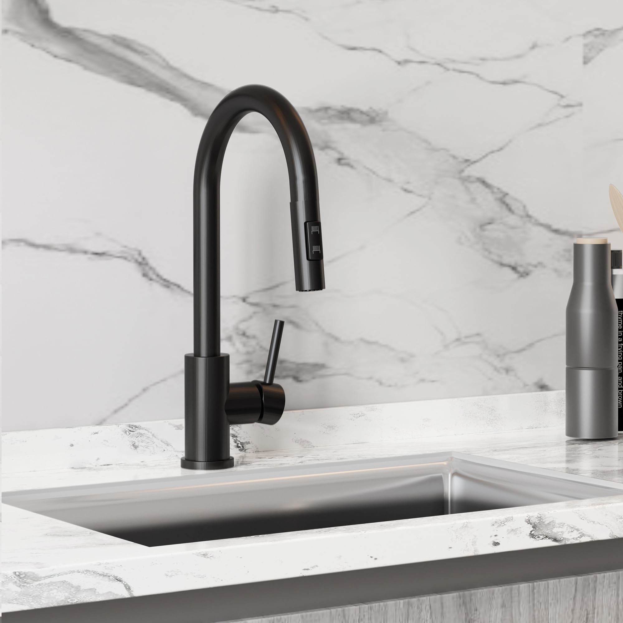 Trehome Tre Home Kitchen Faucet With Pull Down Sprayer - Single Hole, Multi-Use For Kitchen, Utility, Laundry Sinks