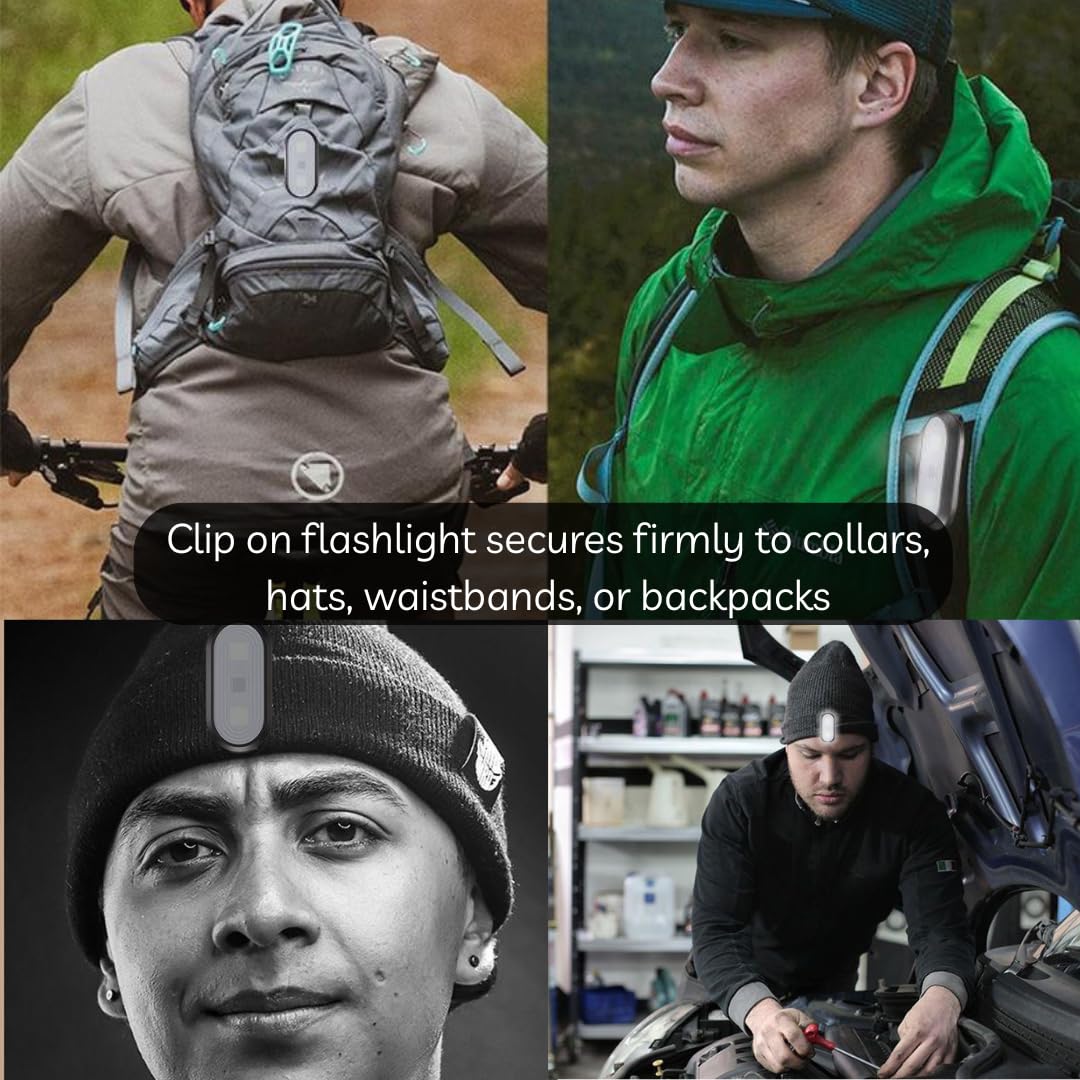 Teckida Running Light For Runner, 3 Pack Clip On Flashlight For Walking At Night, Hand  Work Light With 3 Modes For Camping, Hiking, Running, Outdoor Adventure (Black)