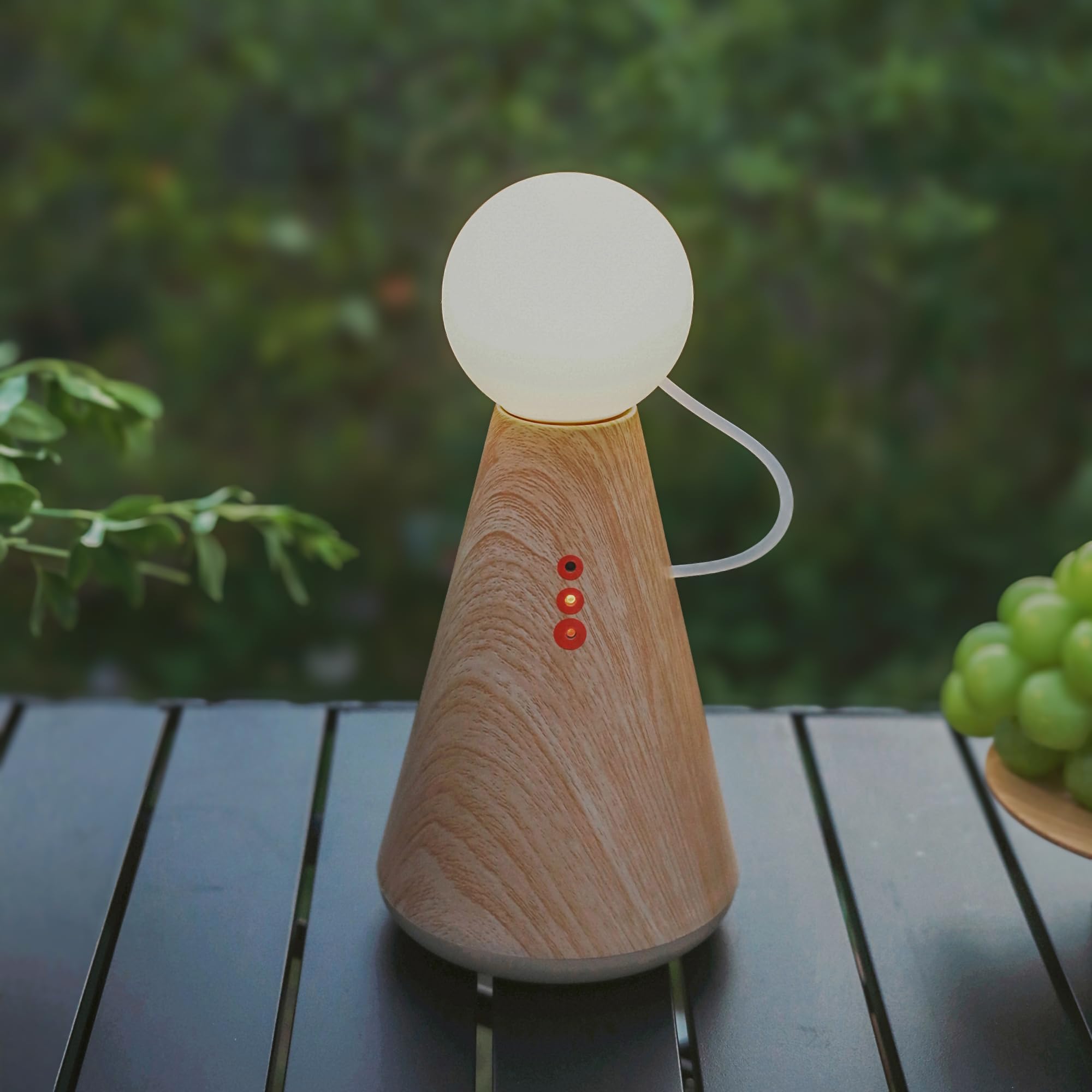 Lampe House Bedside Table Lamp Doll Shaped,Cordless Battery Operated Light Magnetic Switch Usb C Charging Port Wood Color Accent,Nightstand Lamp For For Bedroom Living Room Kids Home Office Dorm