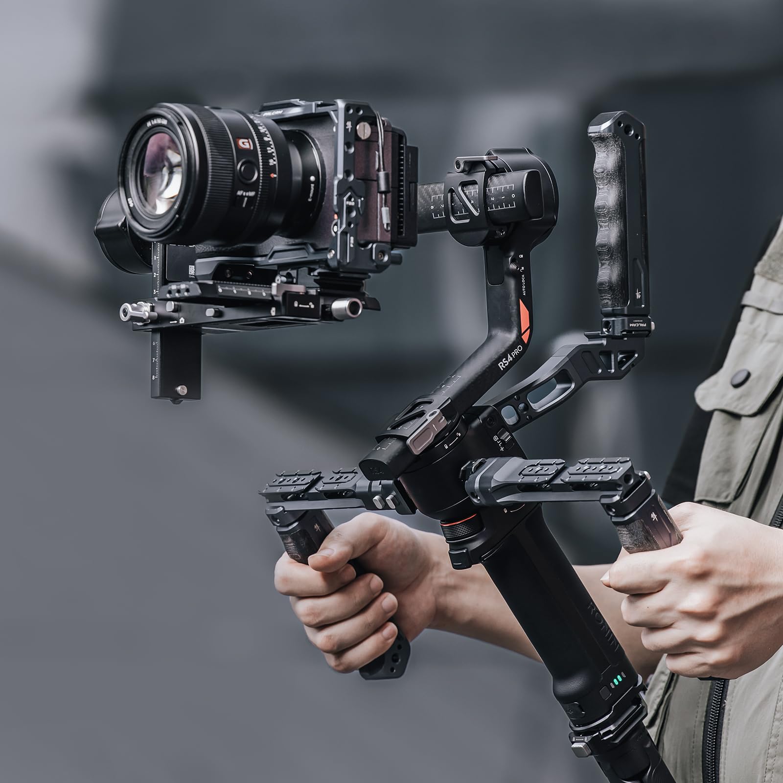 Falcam Rs4 Gimbal Sling Handle Bracket L With Side Plate For Dji Rs 4 Mini,Rs4,Rs 3 Mini, Rs 3, Rs 3 Pro, Rs 2, Rsc 2 Stabilizer, Ergonomic Grip For Low Angle Shots-F22A4501