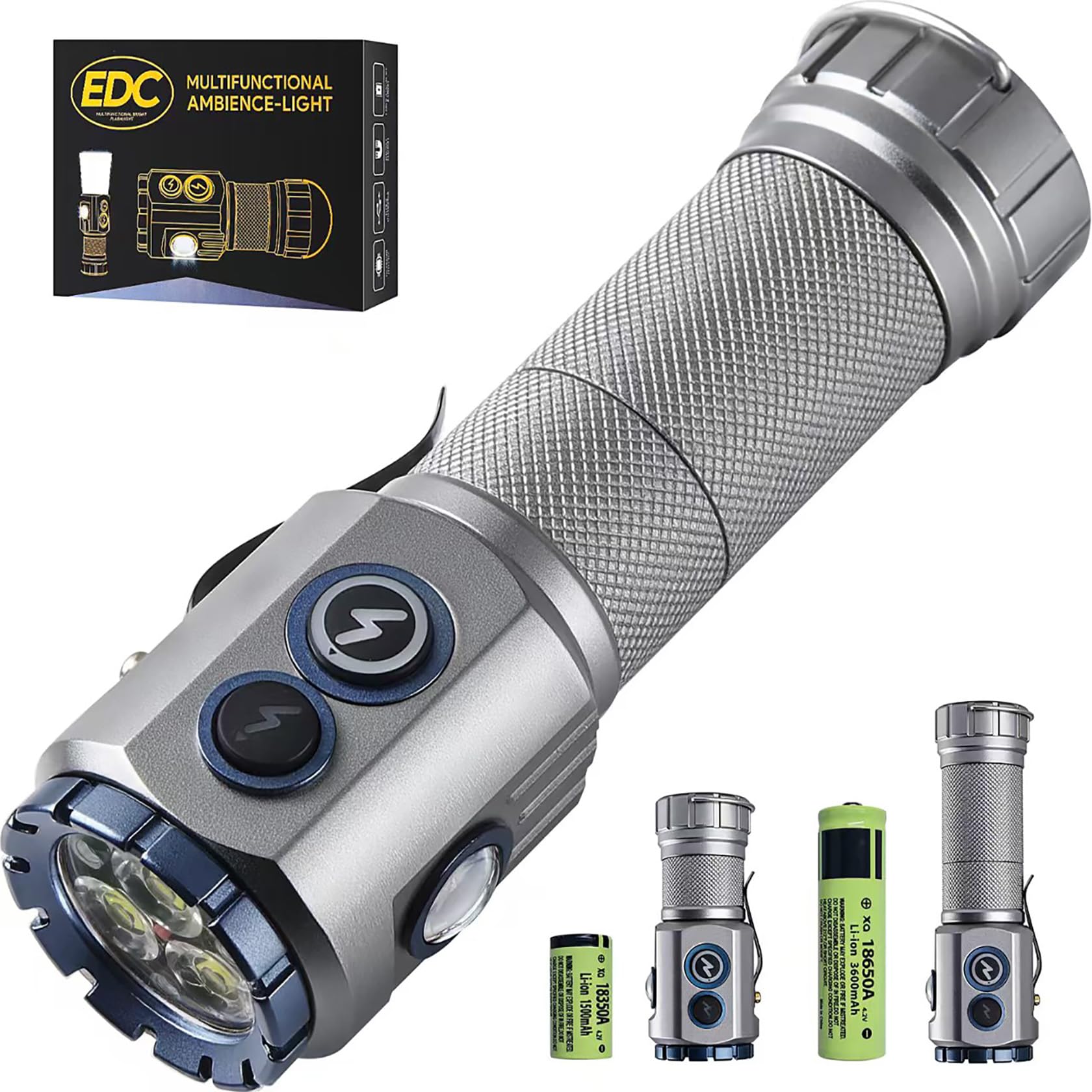 Ciwuzxs Rechargeable Flashlights High Lumens, Super Bright Small Pocket Magnetic Flashlight, 9 Modes Led Utility Flash Light, With Clip, Magnetic Flashlight For Edc, Camping, Hiking, Emergency