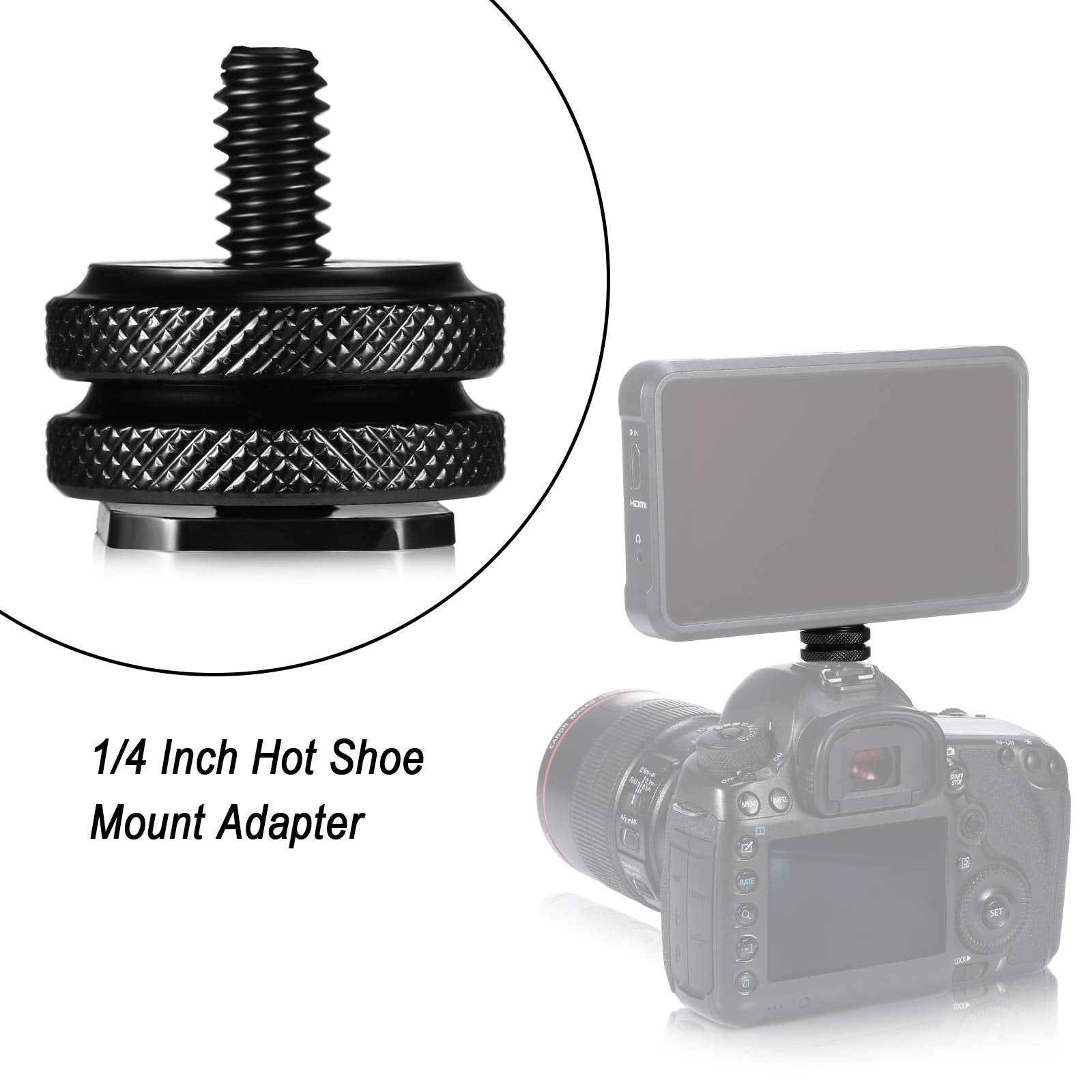 Weewooday 8 Pieces 1/4 Inch Cold Shoe Mount Adapter And Hot Shoe Flash Stand Adapter Kit For Dslr Camera Rig, Camera Flash Shoe Mounts For Tripod