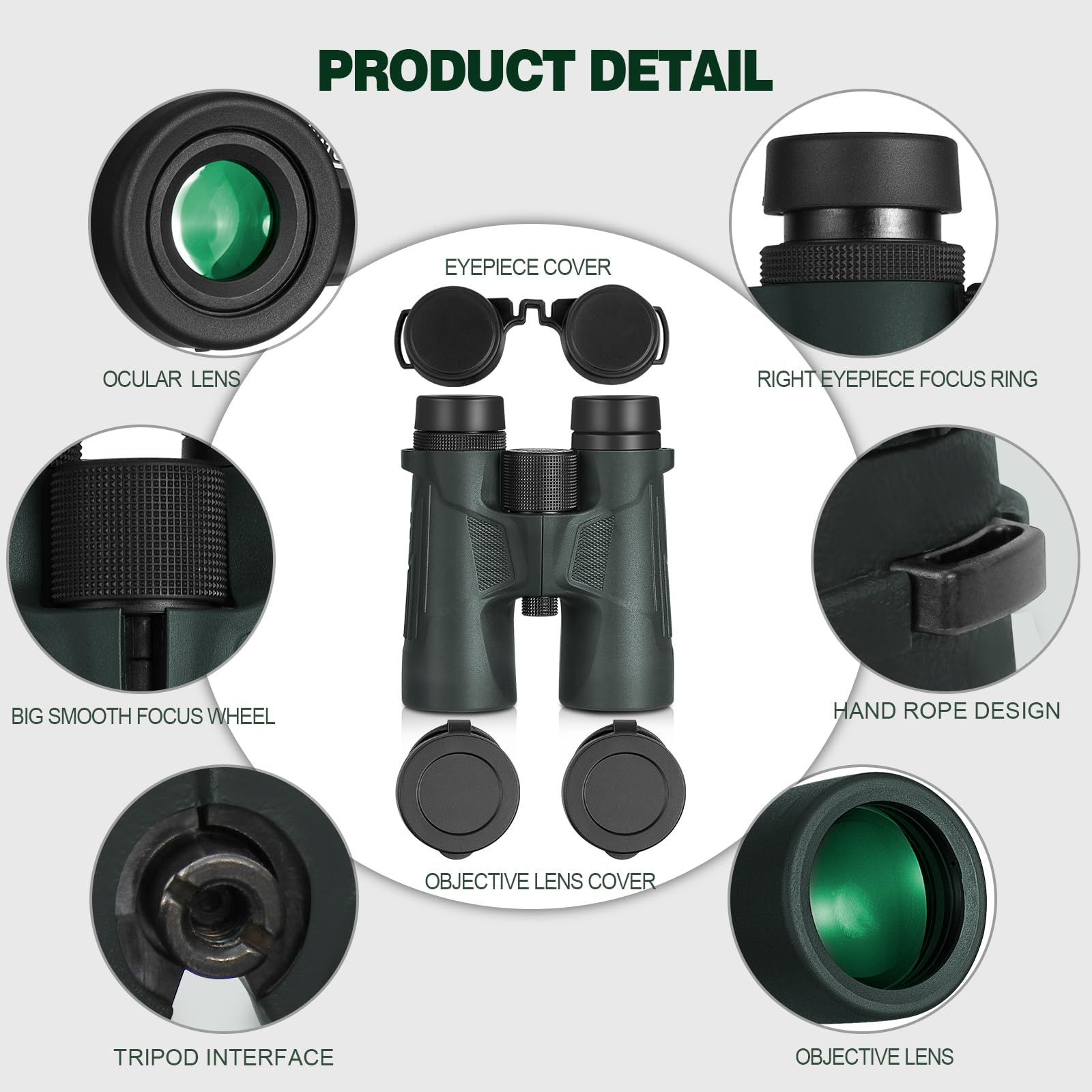Celticbird 10X42 Hd Binoculars With Phone Adapter, Case, Bak4 Prism Binoculars For Bird Watching Hiking Camping Wildlife