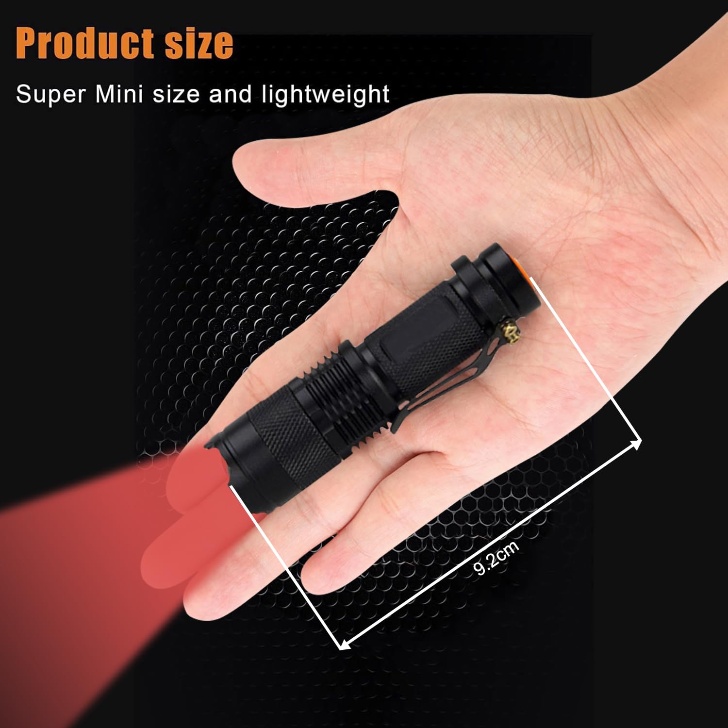Modoao Red Light Flashlight, 3 Modes Red Led Flashlight, Focus Zoomable,Use In Night Observation And Outdoor Activities For Camping, Hiking, Night Vision (10)