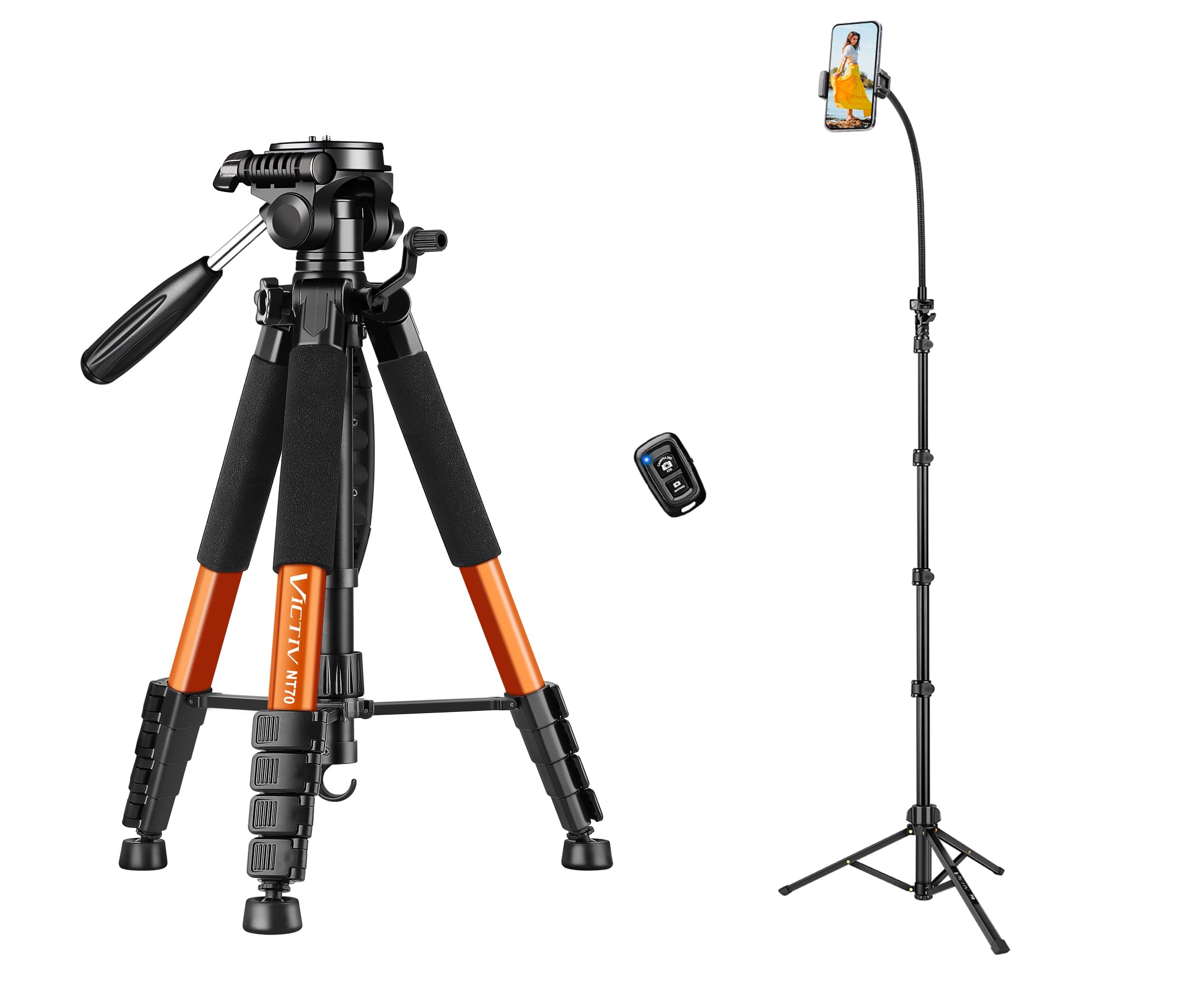 Victiv Camera Tripod And Gooseneck Phone Tripod With Remote