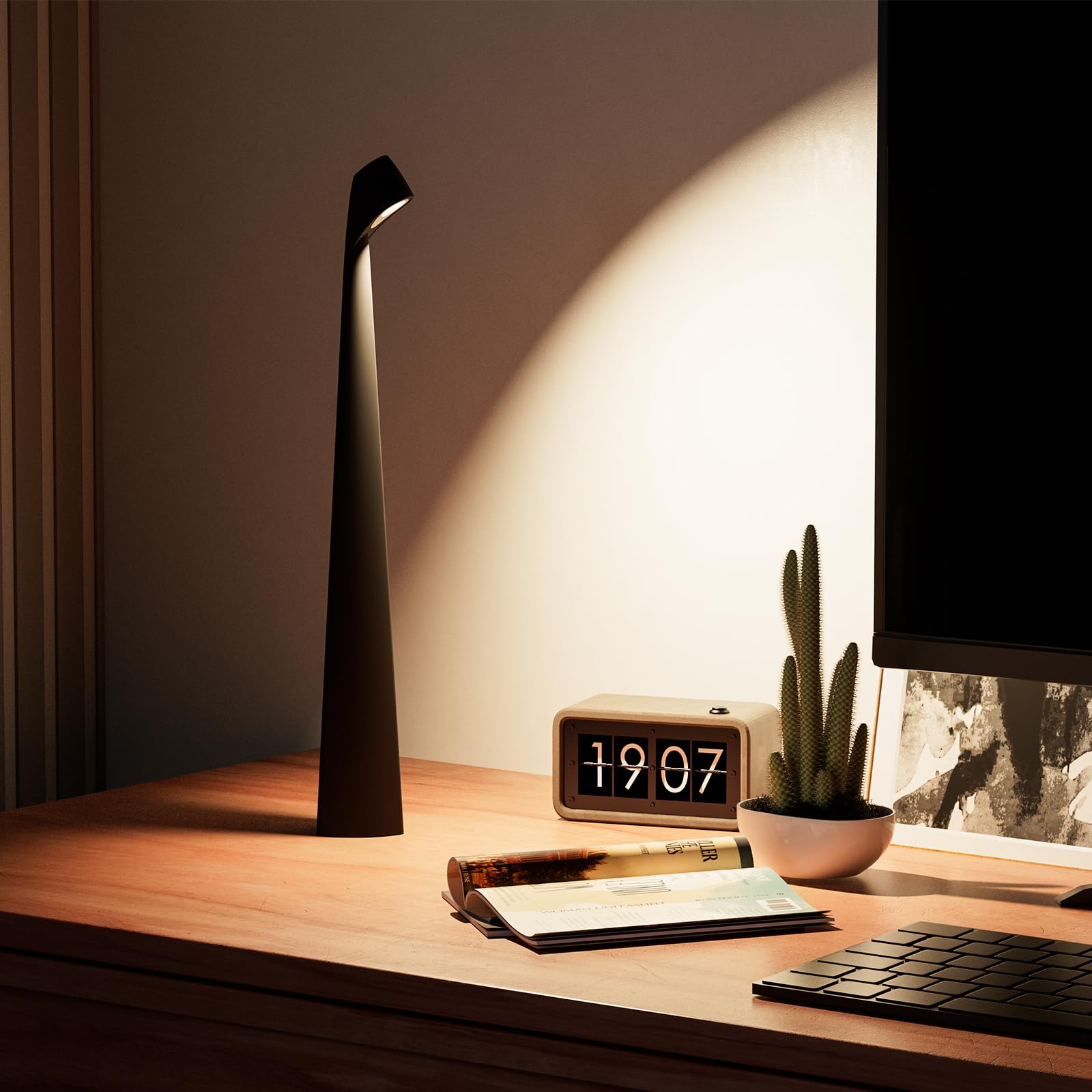 Yyxgoob Table Lamps Cordless Rechargeable Battery Light, Led Desk Lamps Outdoor Portable Touch Lamps, Operated Wireless Portable Lamp. (Black)