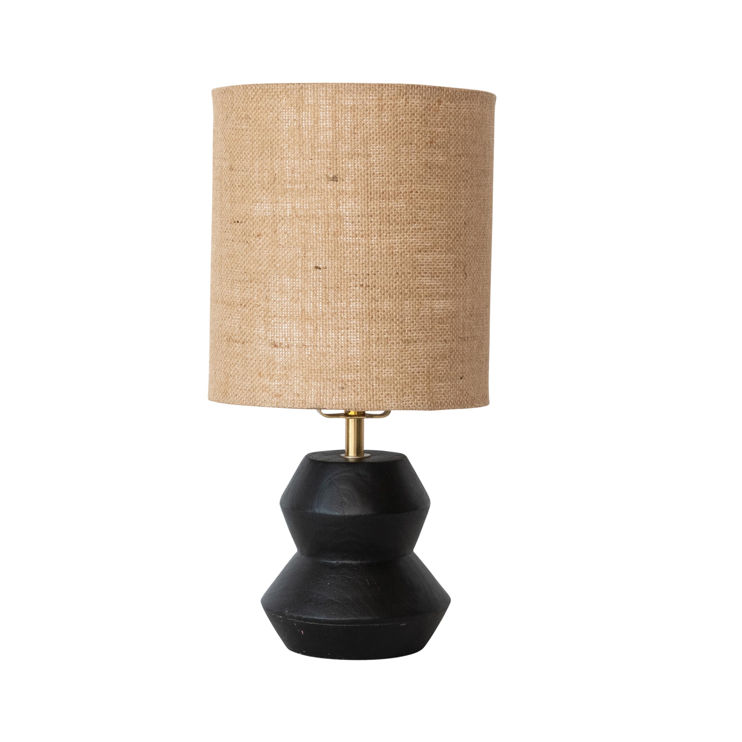 Creative Co-Op Mango Wood Table Lamp With Jute Shade, Black, Set Of 2