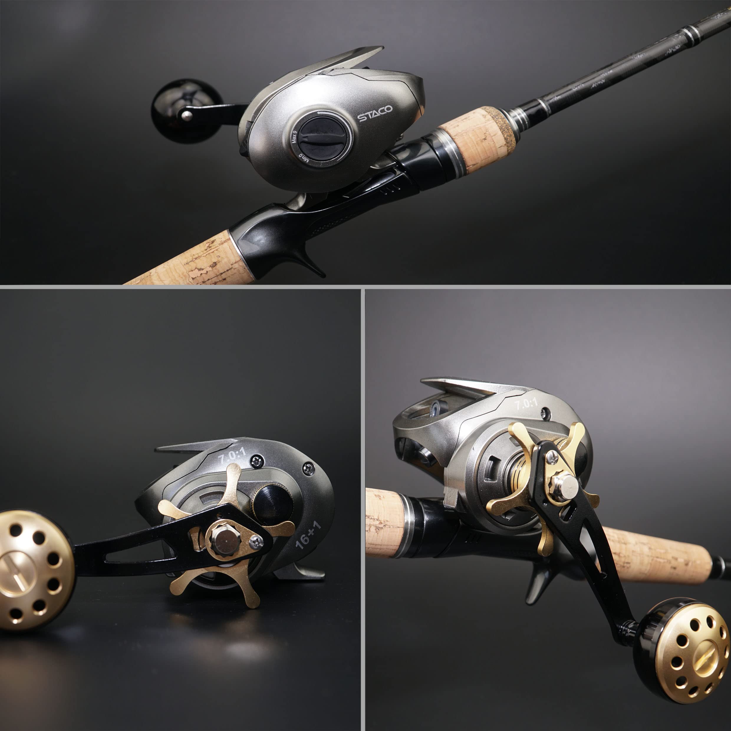 Hiumi Big Game Baitcasting Reels 33Lbs Max Drag Low Profile Baitcaster Fishing Reel