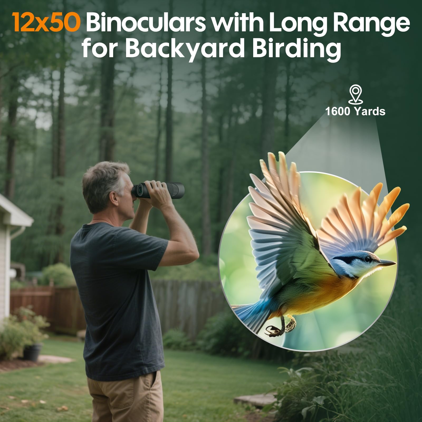 Occer 12X50 Binoculars For Adults High Powered - Hd Bird Watching Binocular For Hunting With Clear Vision - Easy Focus Binoculars With Long Range For Hiking Travel Cruise Trip Concert Stargazing