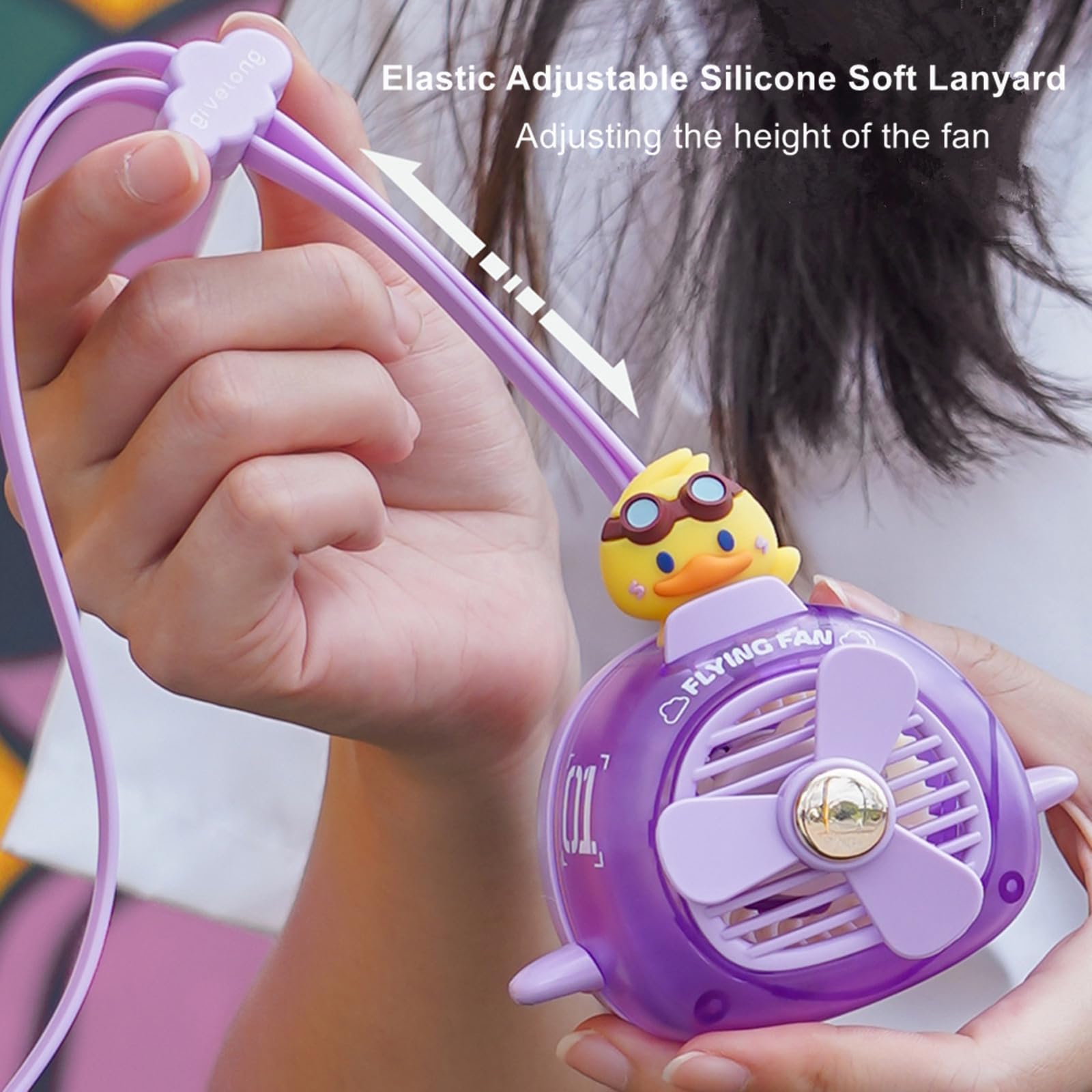 Kids Portable Neck Fan Cute,Handheld Mini Fan,Usb Rechargeable Personal Fan With Lanyard,Lightweight