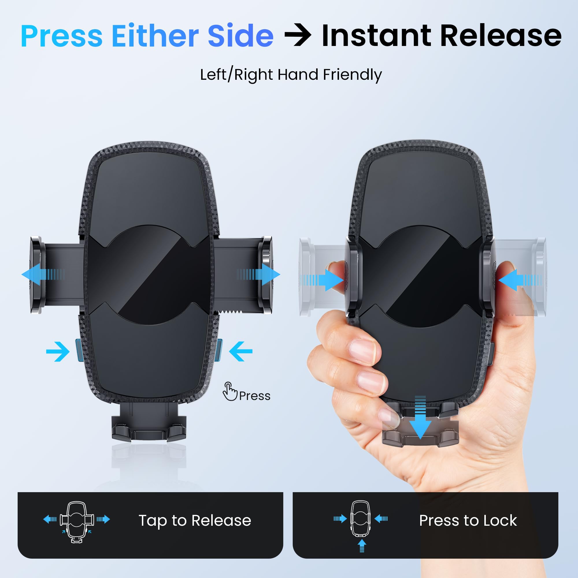 Tuorl Car Phone Holder, Universal Phone Mount For Car Dashboard&Windshield&Air Vent,Super Suction Dash Cellphone Car Mount Stand For Iphone 16/15/14/13/12/11 Pro Max, Samsung & Android Smartphones