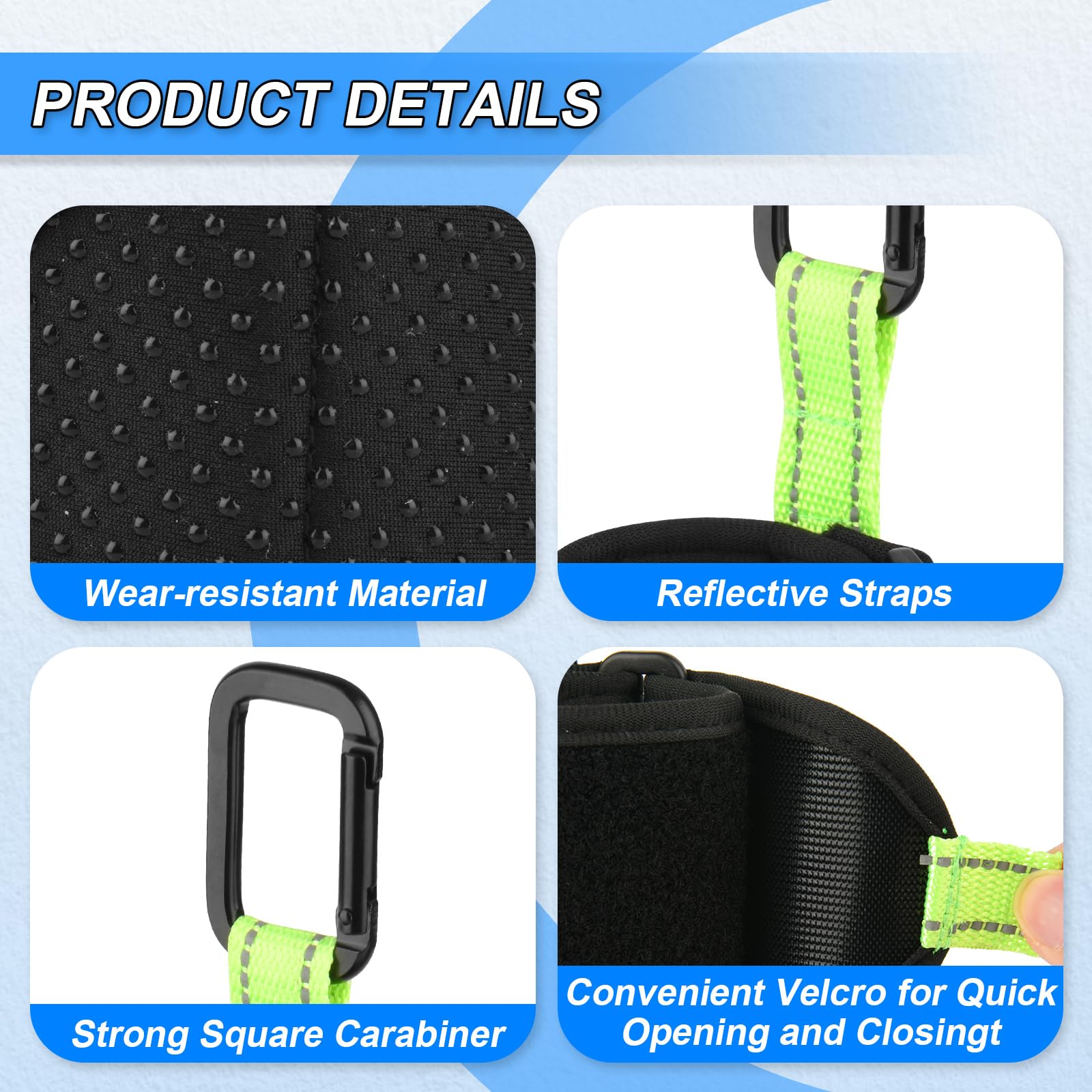 Homakover Inverted Flashlight Holder,Anti-Slip Nylon Strap With Carabiner,Reflective Flashlight Holder,Keep Shine Downward And In A Forward Position