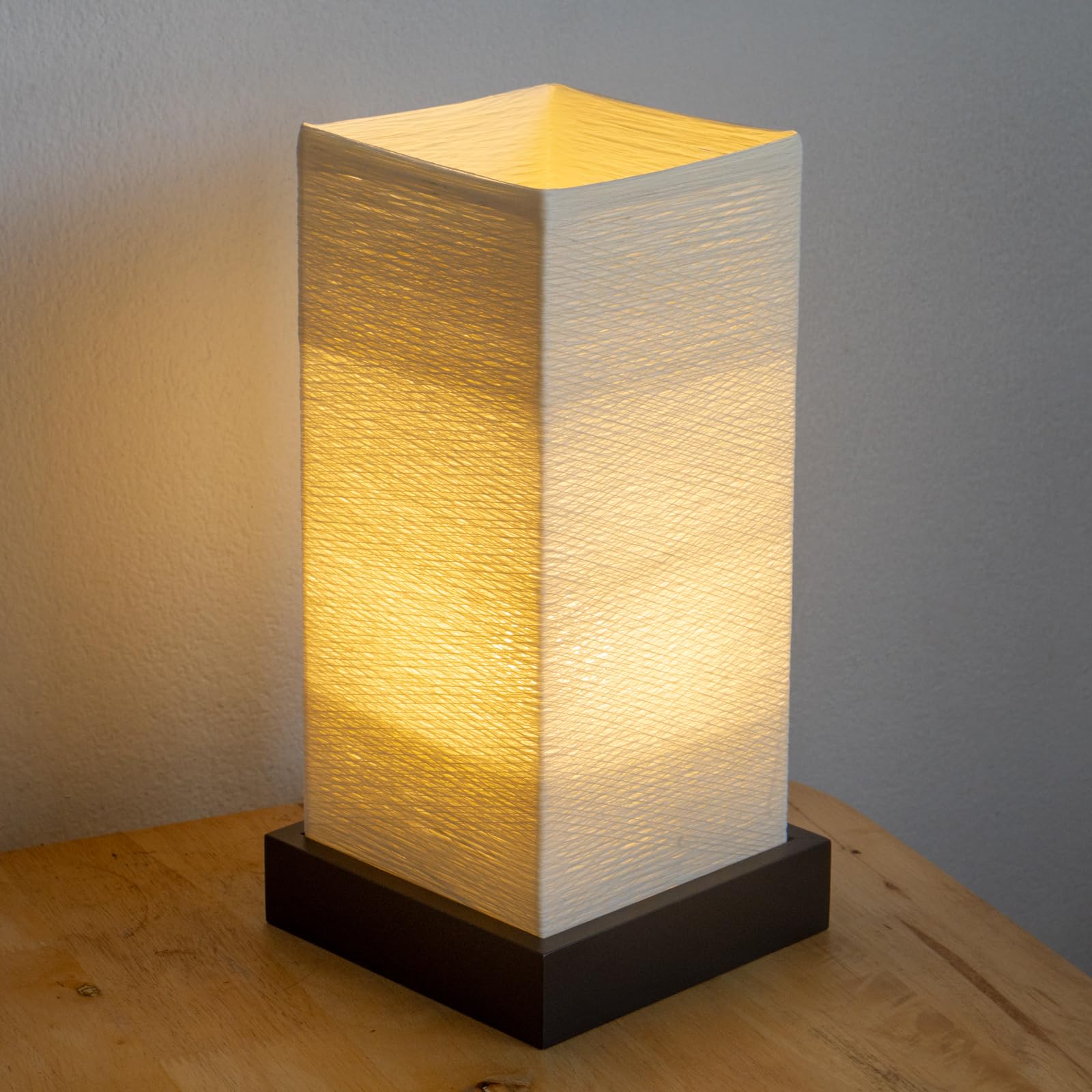 Import Nomad Unbound Dimmable Japanese Lamp Table Lantern • Small Warm Woven Glow Light • Nightstand Bedside Akari • Noguchi Style | Ul Wire | Instructions + Lightbulb Included | (Ivory)