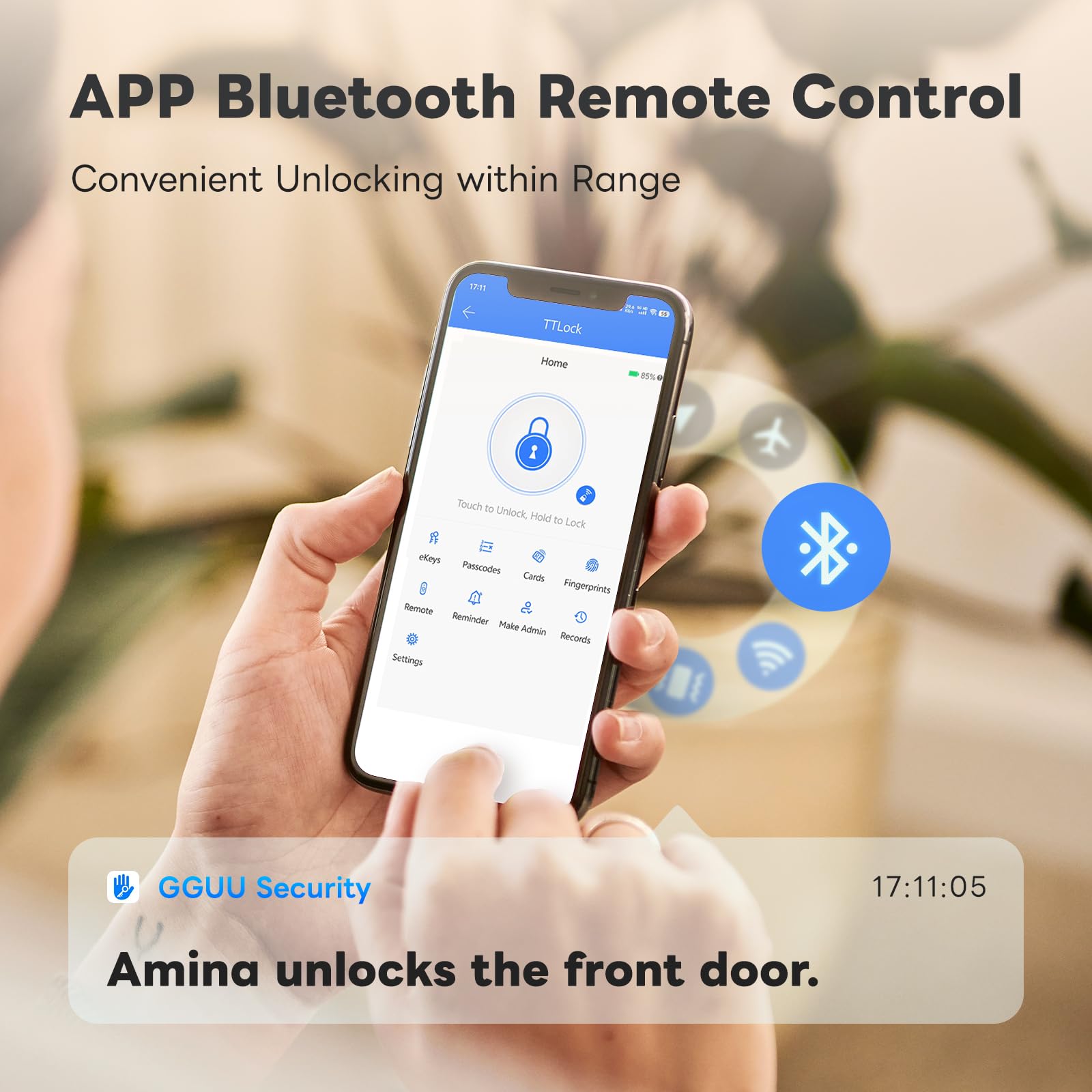 Gguu Smart Lock For Front Door, Keyless Entry Door Locks With Keypad, Fingerprint Door Lock Deadbolt, App Control, Ip53 Waterproof,Easy Install