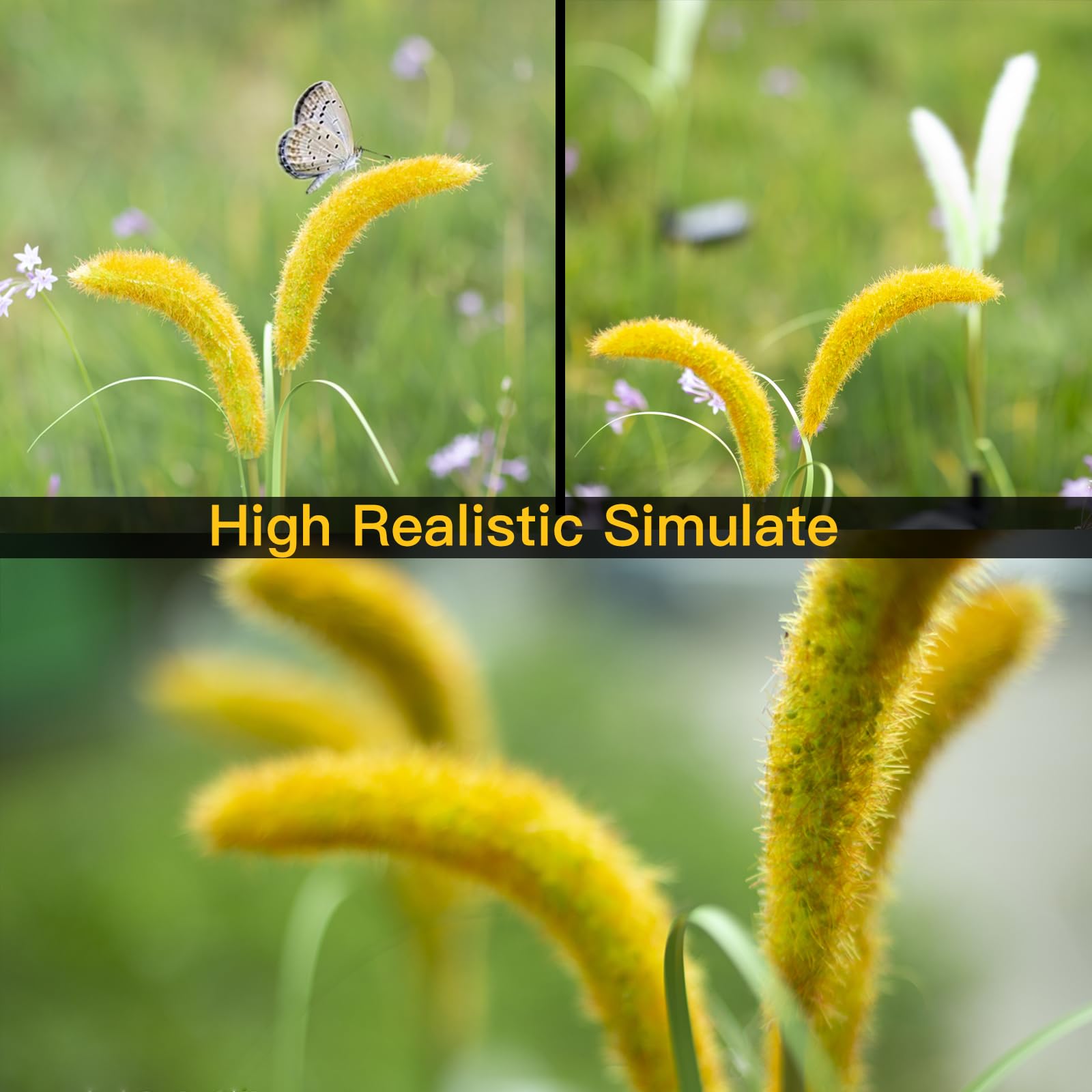 Mindcare Setaria Viridis Solar Lights Outdoor Waterproof, Solar Lights For Garden Patio Yard Decor (Yellow 2 Pack)