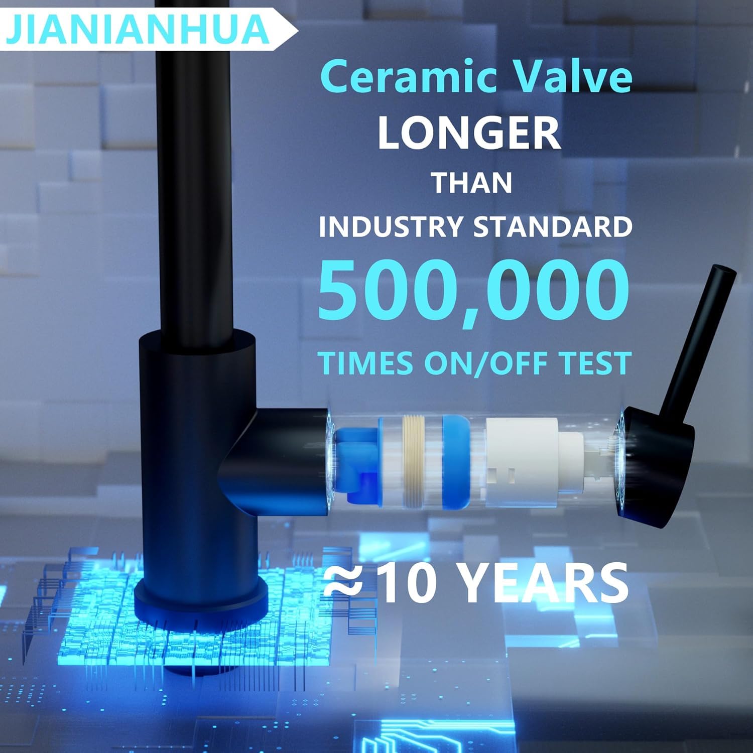 Jianianhua Touchless Kitchen Faucet Motion Sensor Smart Kitchen Sink Faucet With Pull Down Sprayer Commercial Modern Kitchen Faucets Matte Black Movable Sensor Faucet For Sink, Rv