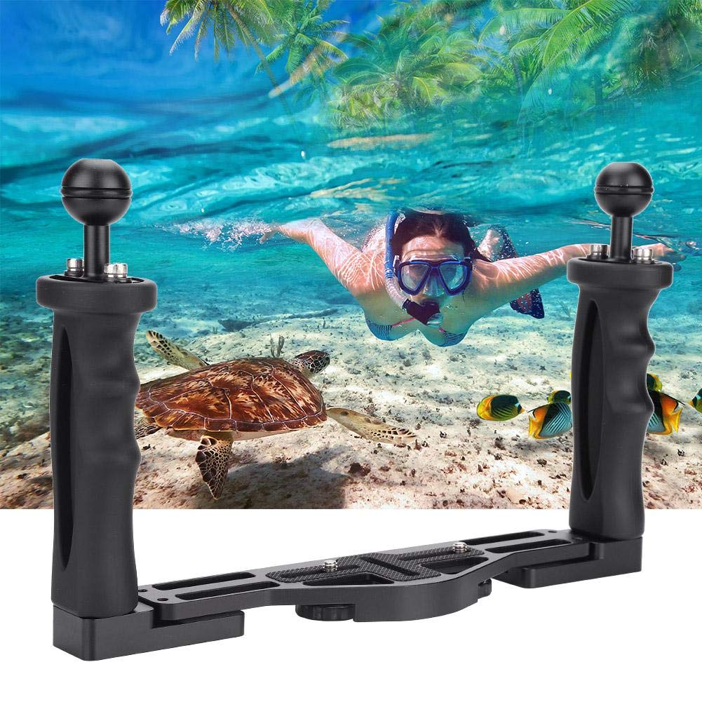Oumij Diving Underwater Handheld Gimbal Stabilizer Aluminum Tray With Handle Grips With 1/4In Screws For Underwater Camera Housing Case Accessory Diving Gimbal Stabilizer Accessories