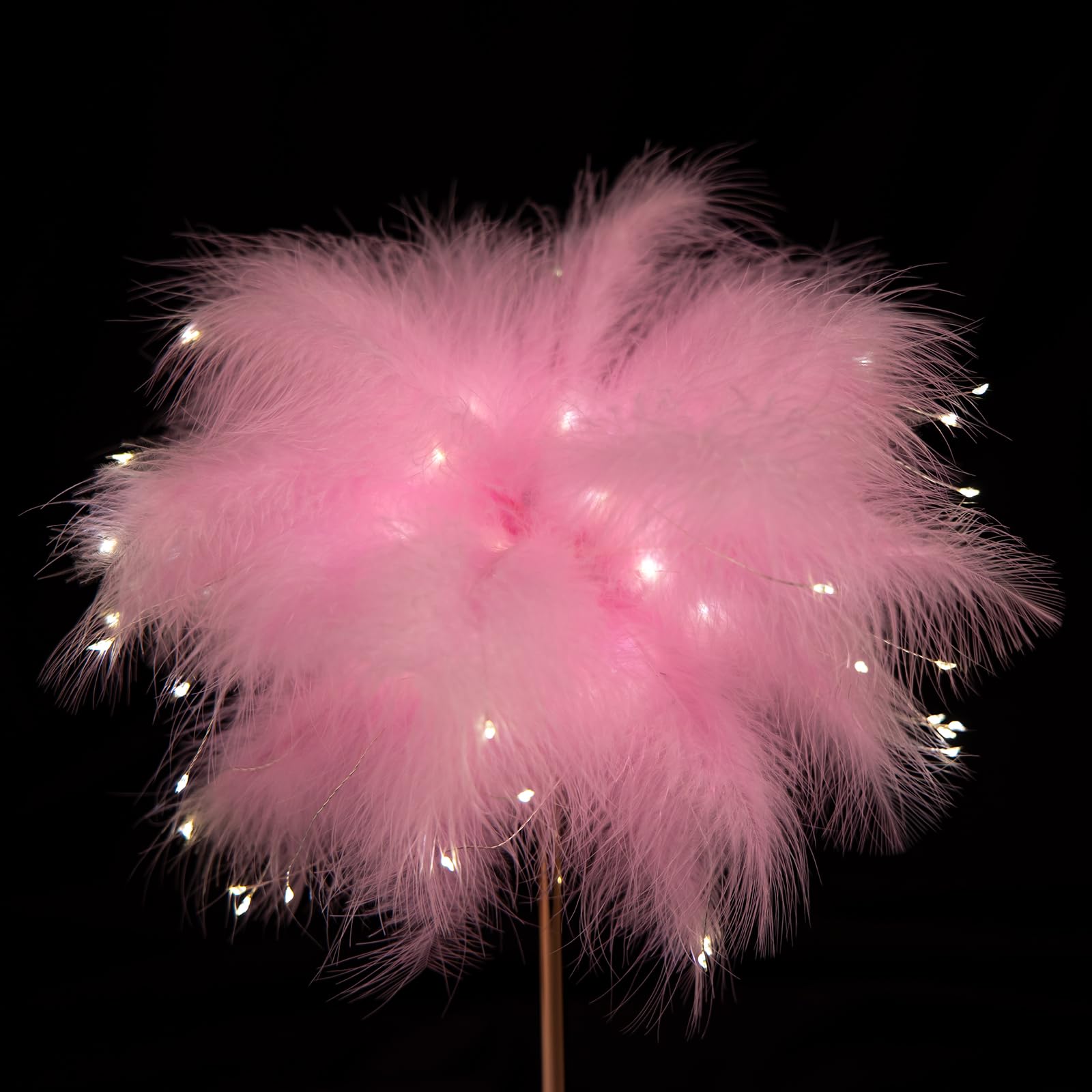 Bdusxyz Pink Feather Lamp - Led Atmosphere Feather Night Lights Bedside Lamps For Mother, Girlfriend Home Girl Room Wedding Decoration