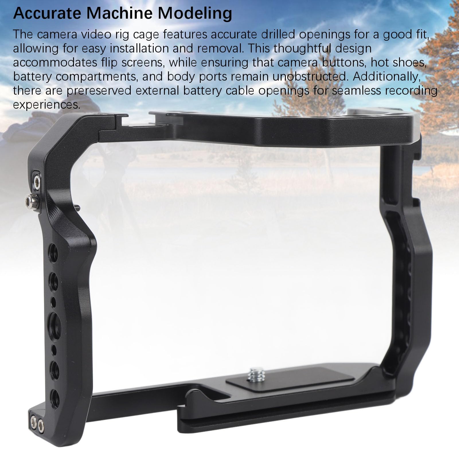 Akozon Camera Video Cage Aluminum Alloy Camera Stabilizer Rig For 200D 200Dii With Multiple Mounting