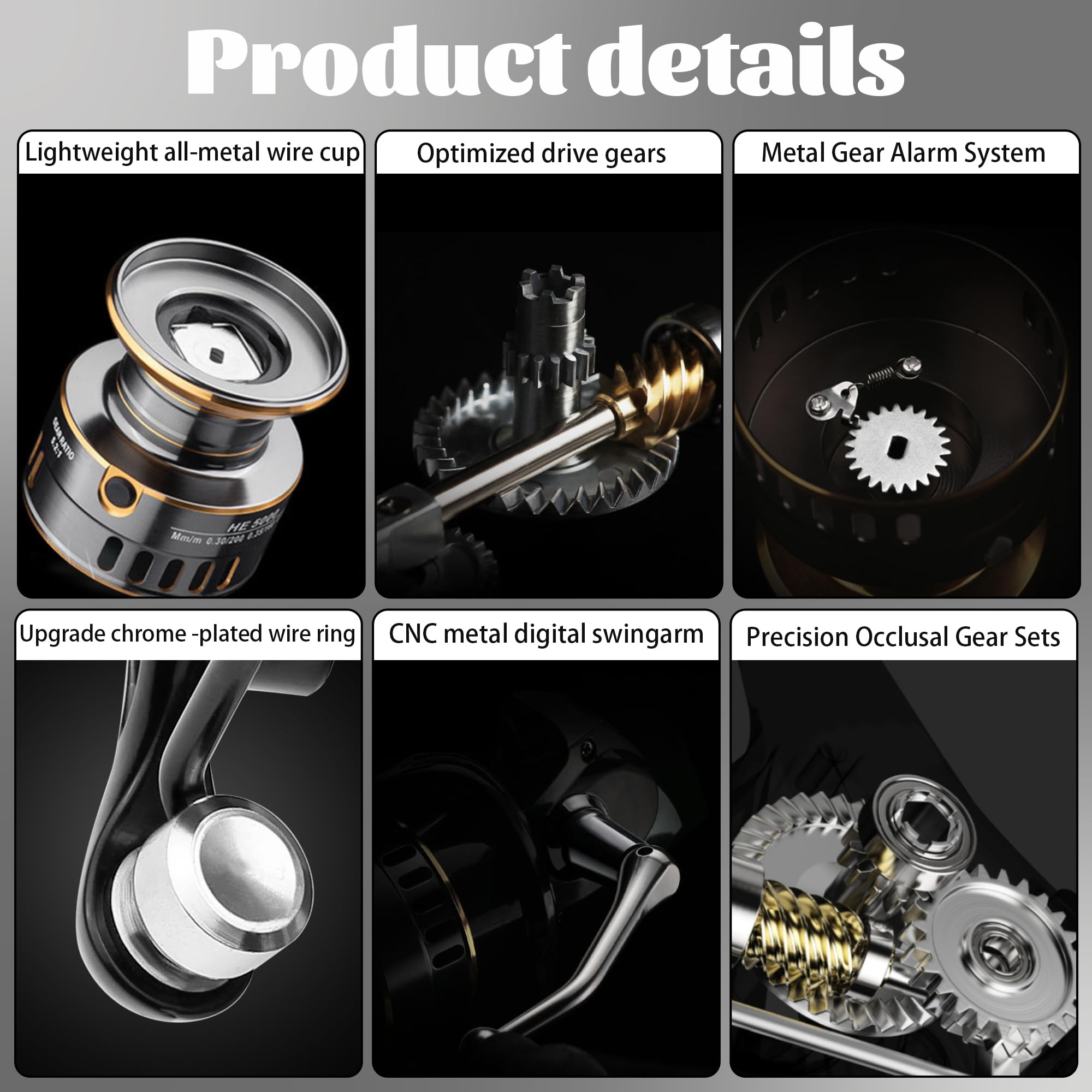Lacusmall Spinning Fishing Reel, Saltwater Freshwater Spinning Fishing Reel, He Series 22Lbs Max Drag, 12 Ball Bearings,5.2:1,3000,4000,5000 Series
