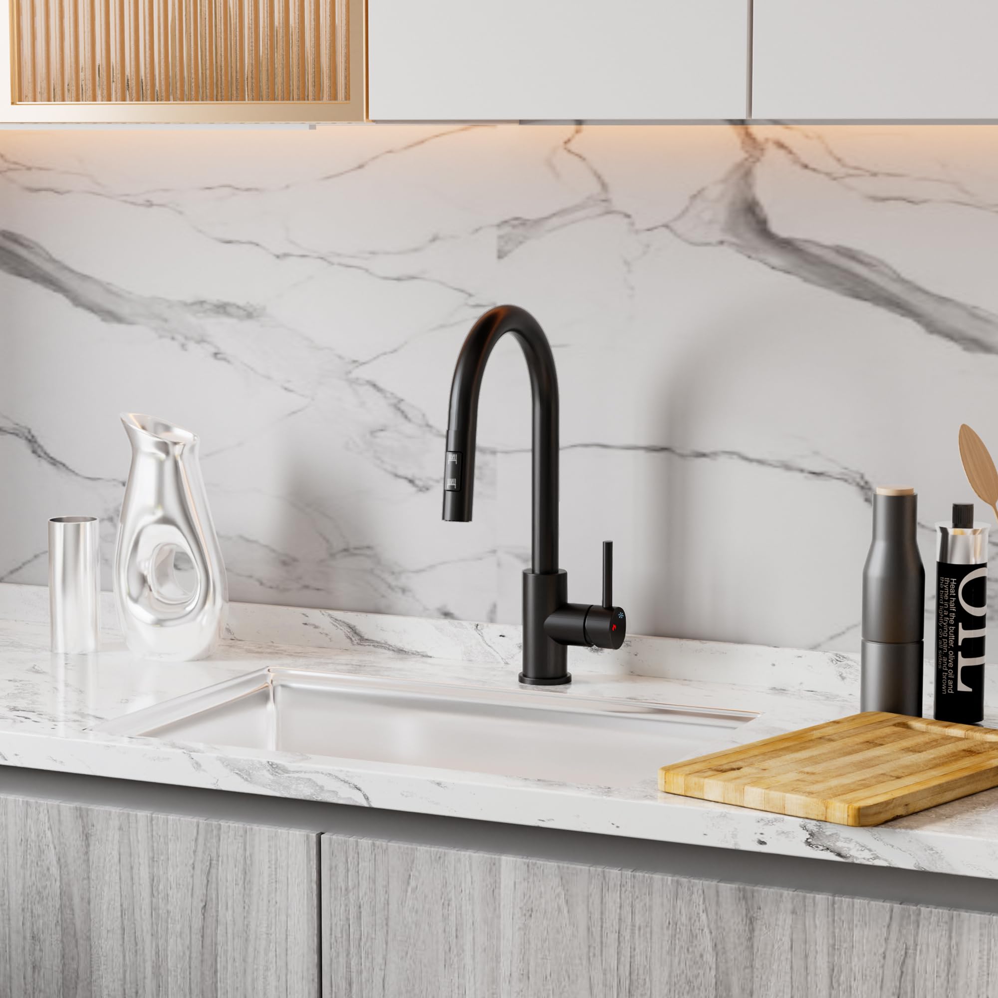 Trehome Tre Home Kitchen Faucet With Pull Down Sprayer - Single Hole, Multi-Use For Kitchen, Utility, Laundry Sinks