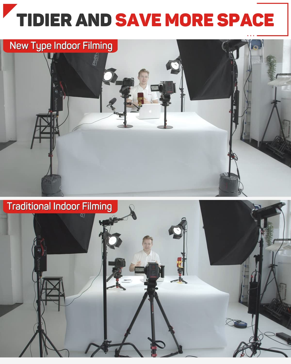 Ifootage Mini Tripod For Camera And Round Base Monopod, Professional Tabletop Tripod With Pedal For Photography, Aluminum Camera Monopod With Base, Base-P