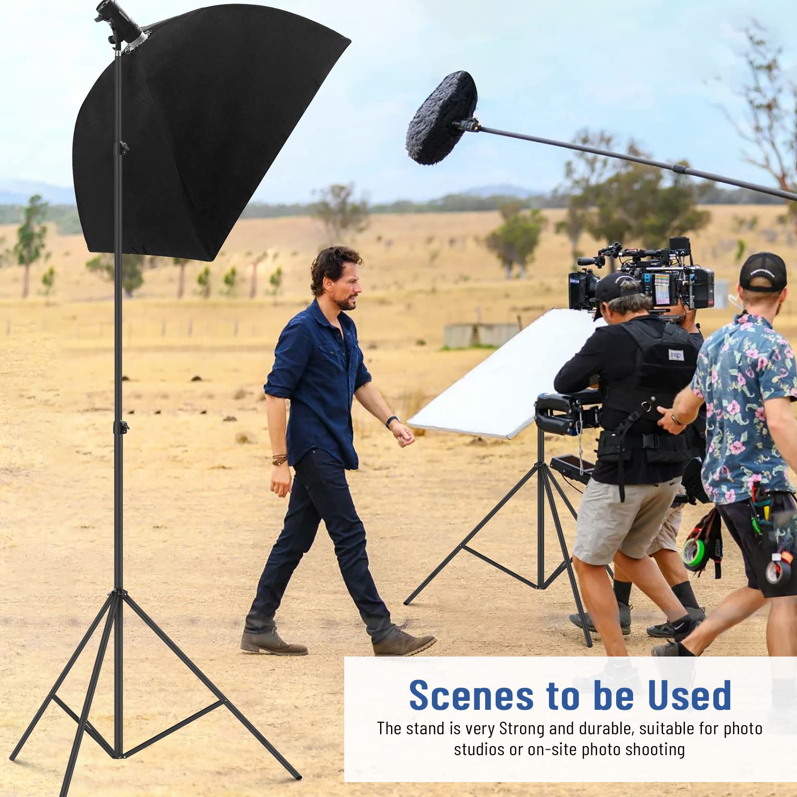 Sdfghj 13Ft Heavy Duty Light Stand Photography, Air Cushioned 13'/160Inch/400Cm Sky High Tripod Lighting Stand With Case For Gimbal Stabilizer Video Camera Sports Shooting Studio Led Ring Light Flash