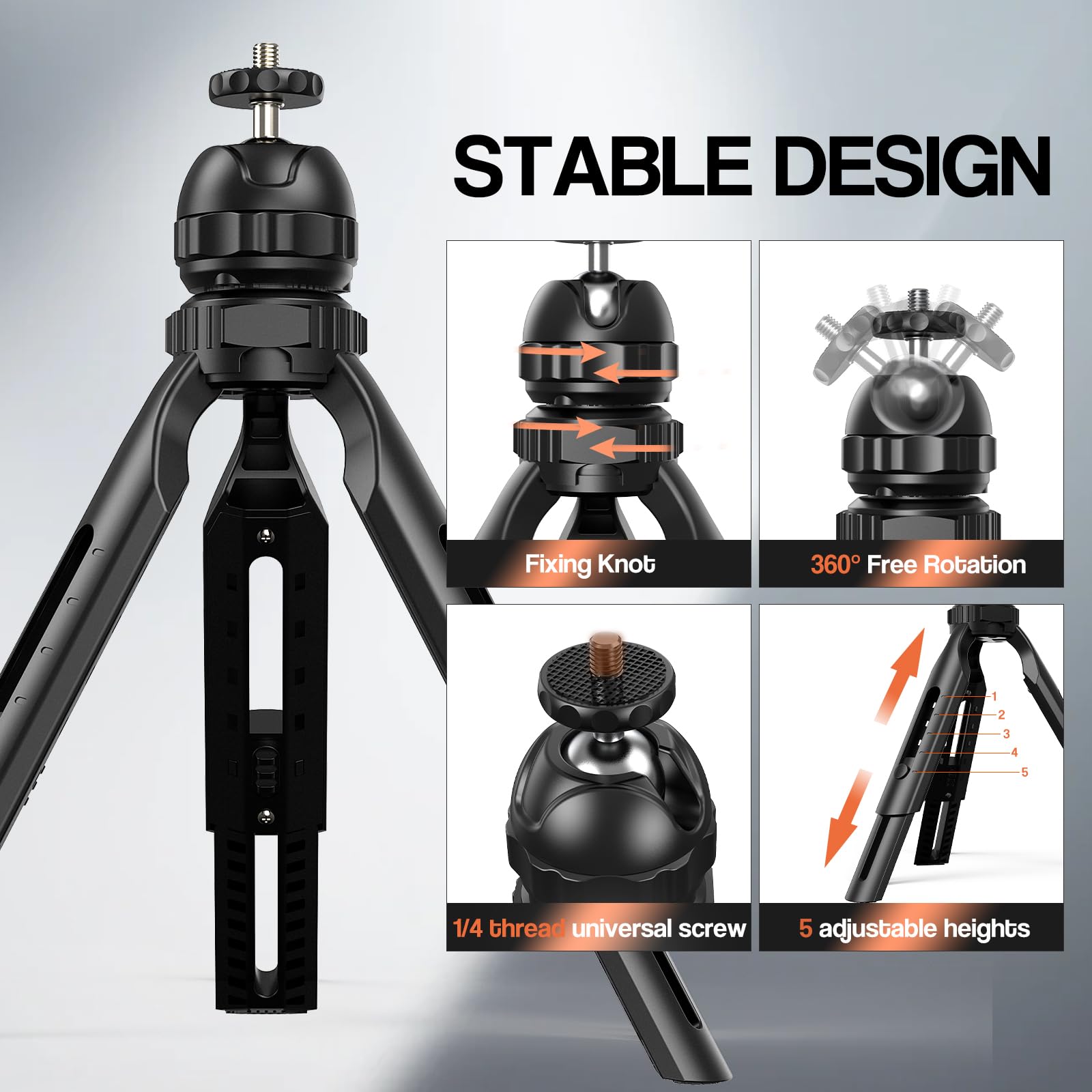 Dawasapat Mini Projector Stand, Table Top Mini Projector Tripod With Tilt Angle Adjustable Small Tripod For Cameras, Dslr, Smartphones