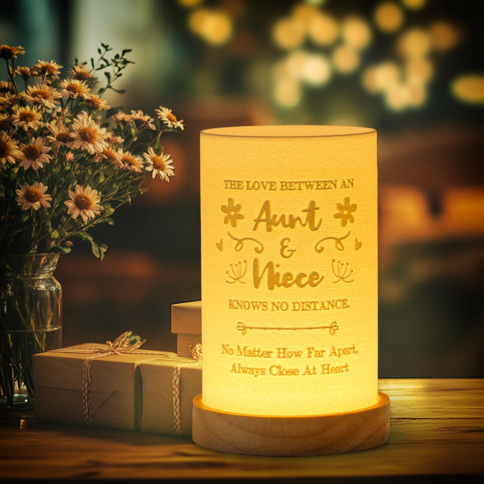 Loungelore Birthday For Auntie, To My Niece From Aunt, 3D-Printed Table Lamp, Niece Birthday Graduation , Funny Auntie Present From Niece