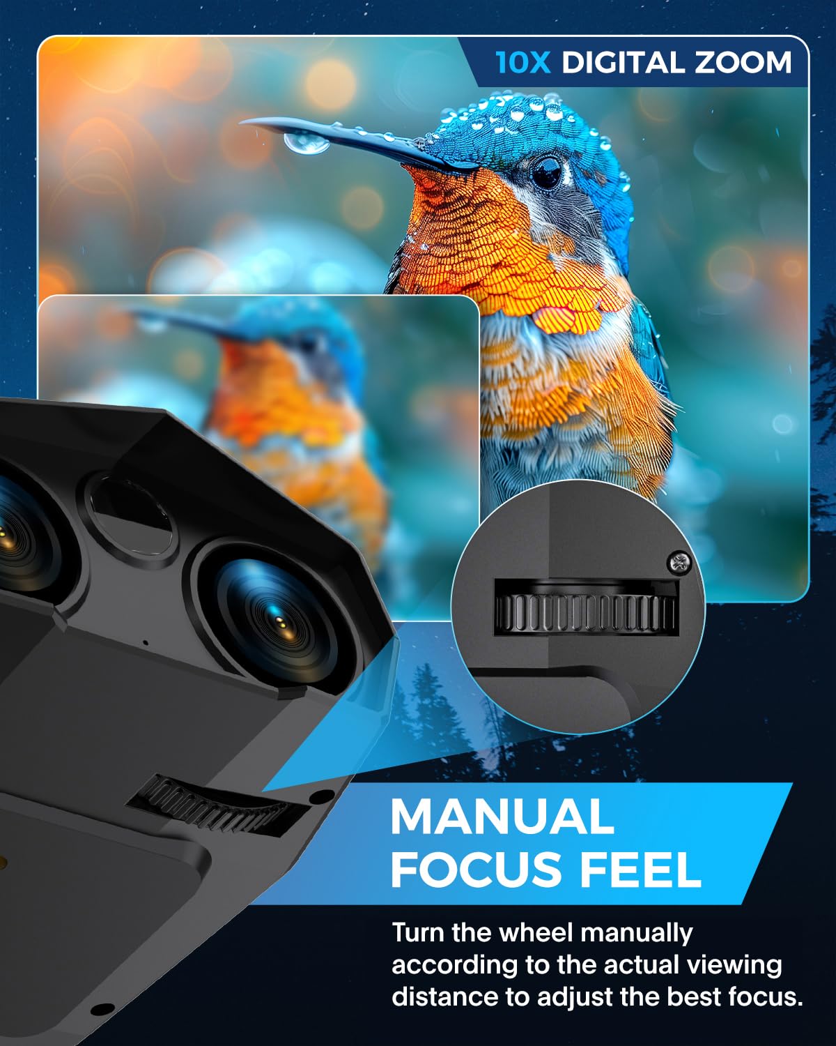 Vtiisamao Night Vision Goggles - 5K Night Vision Binoculars For Adults, 5000Mah Rechargeable Infrared Binoculars With 3'' Large Screen, 10X Digital Zoom External Flashlight For Camping