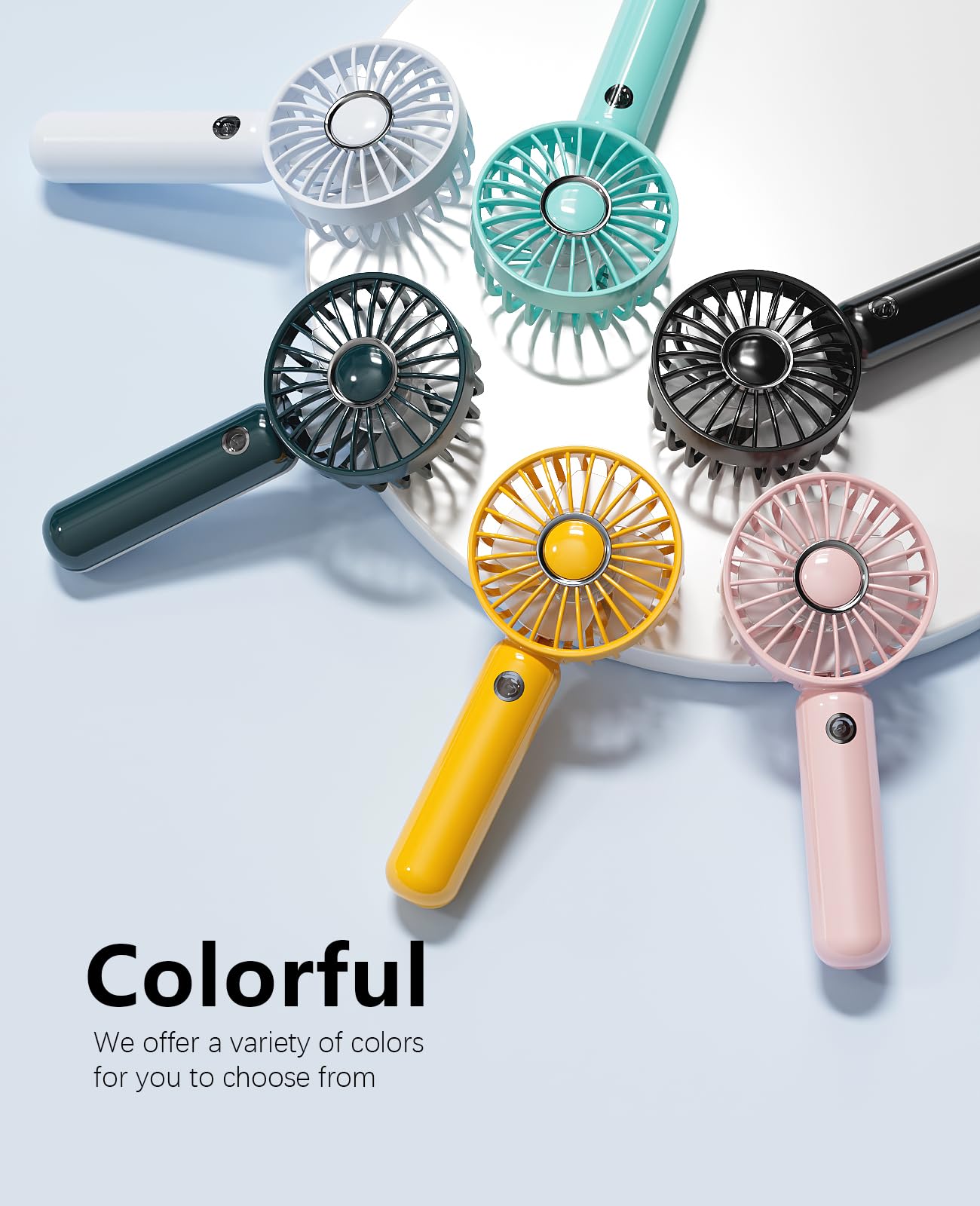 Mini Handheld Portable Fan, Small Personal Battery Operated Fan Lash Usb Rechargeable 3 Speed
