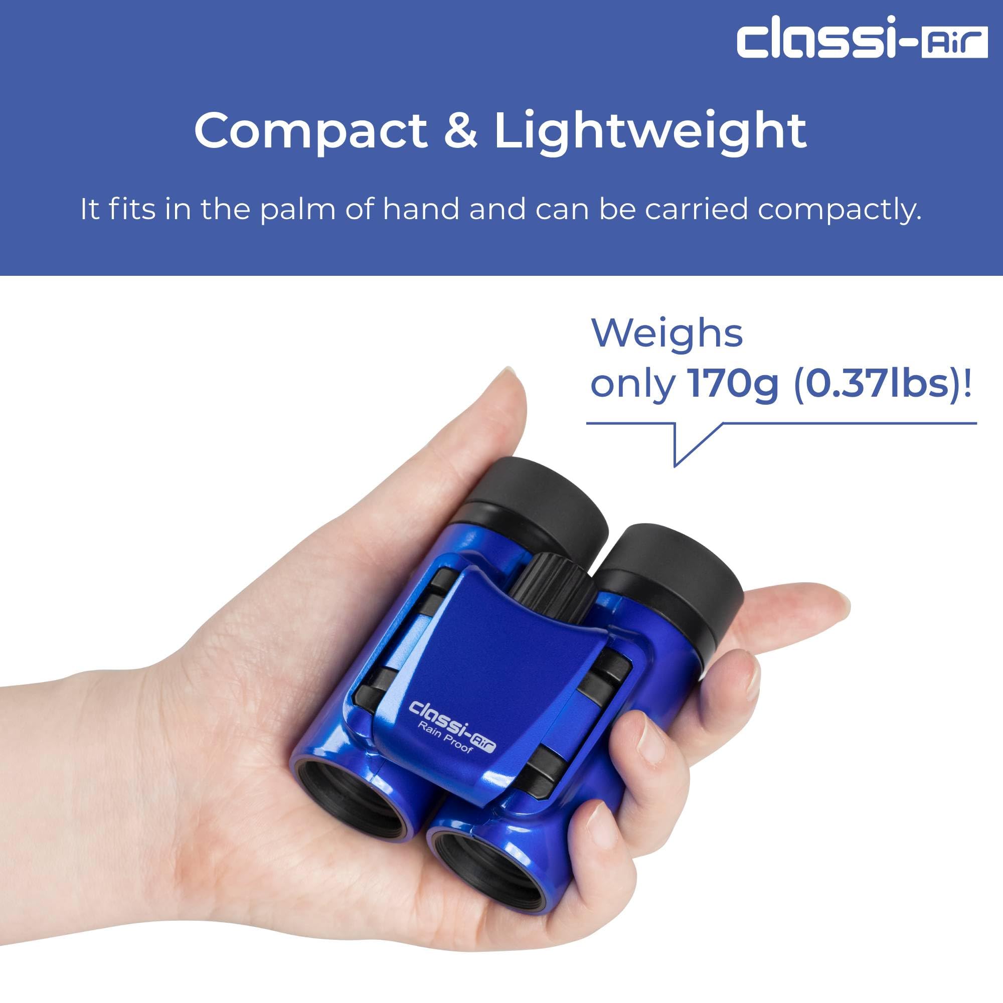 Kenko Binocular Classi-Air 8X21 Dh, Roof Prism, Lightweight, Foldable & Compact Design, Multi-Coating, Blue 021378