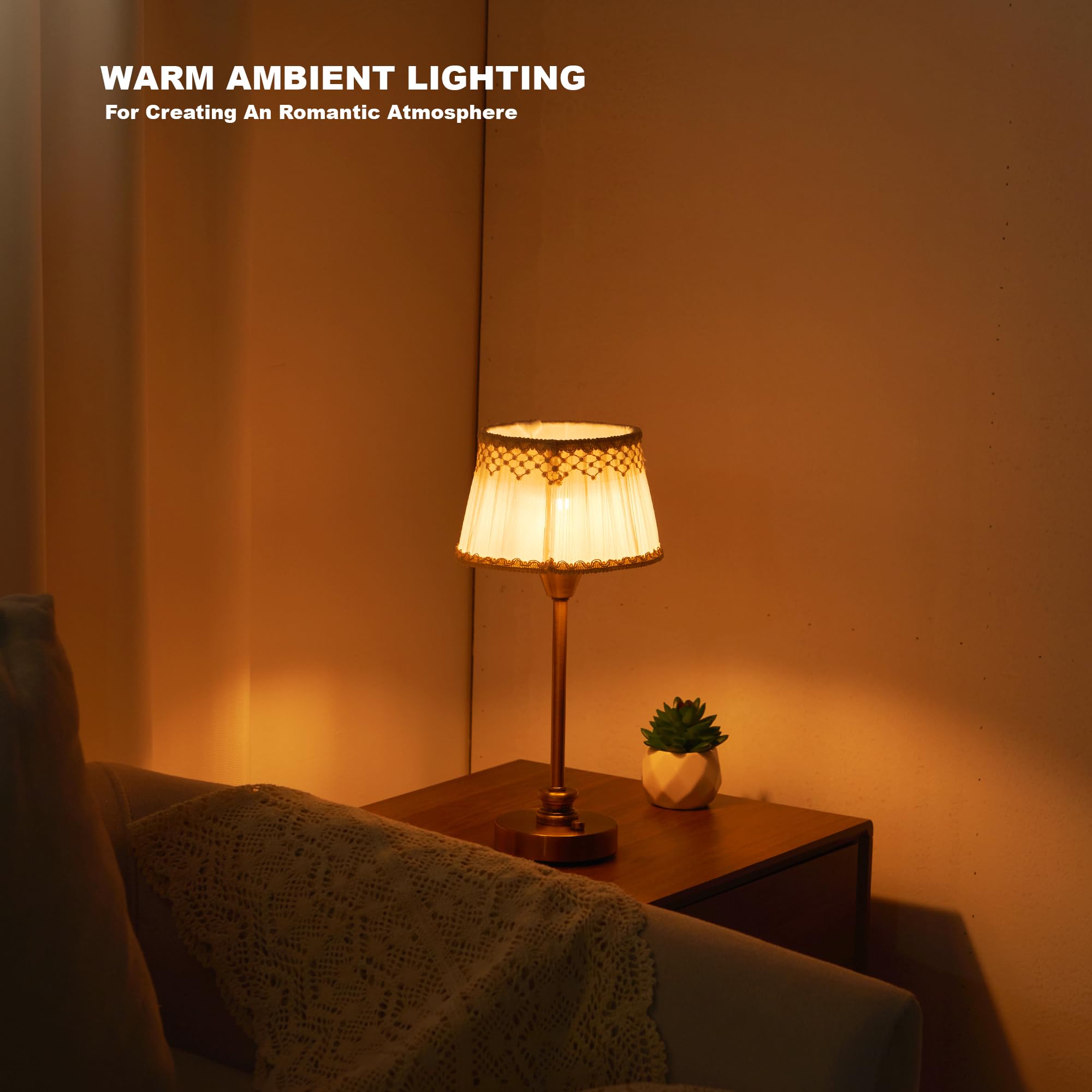 Umexus Rechargeable Cordless Table Lamp With Dimmer, Portable Small Battery Operated Lamp Outdoor, Touch Warm Light Ambient Lighting For Restaurant Patio Dining Side End Table Kitchen, Antique Brass