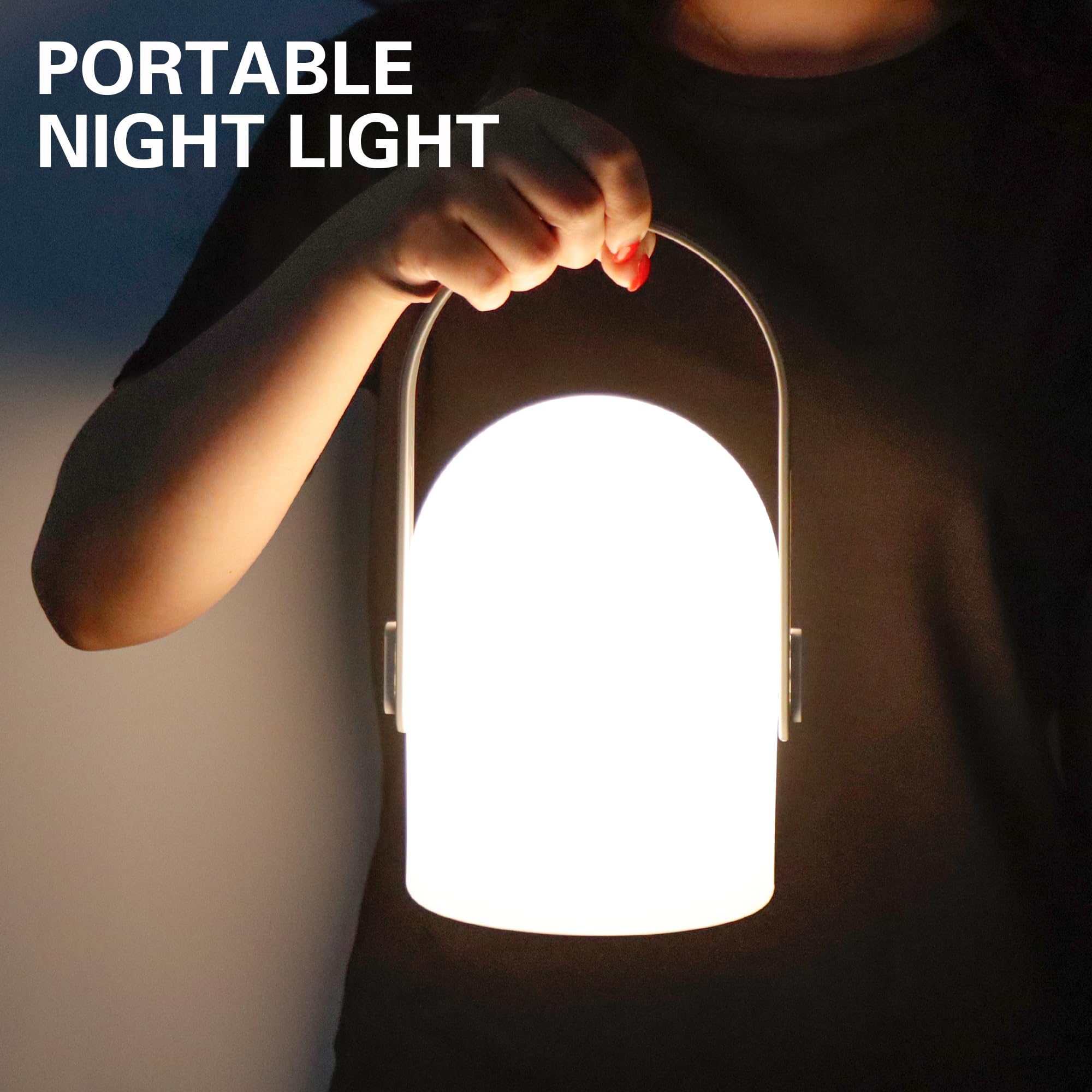 Trirocks Rechargeable Lantern Table Lamp Portable Powerful 4000Mah Led Battery Operated Table Lamps 3-Mode Lighting Outdoor Night Lamp Lantern For Christmas Home Bedroom Camping Outdoor Indoor