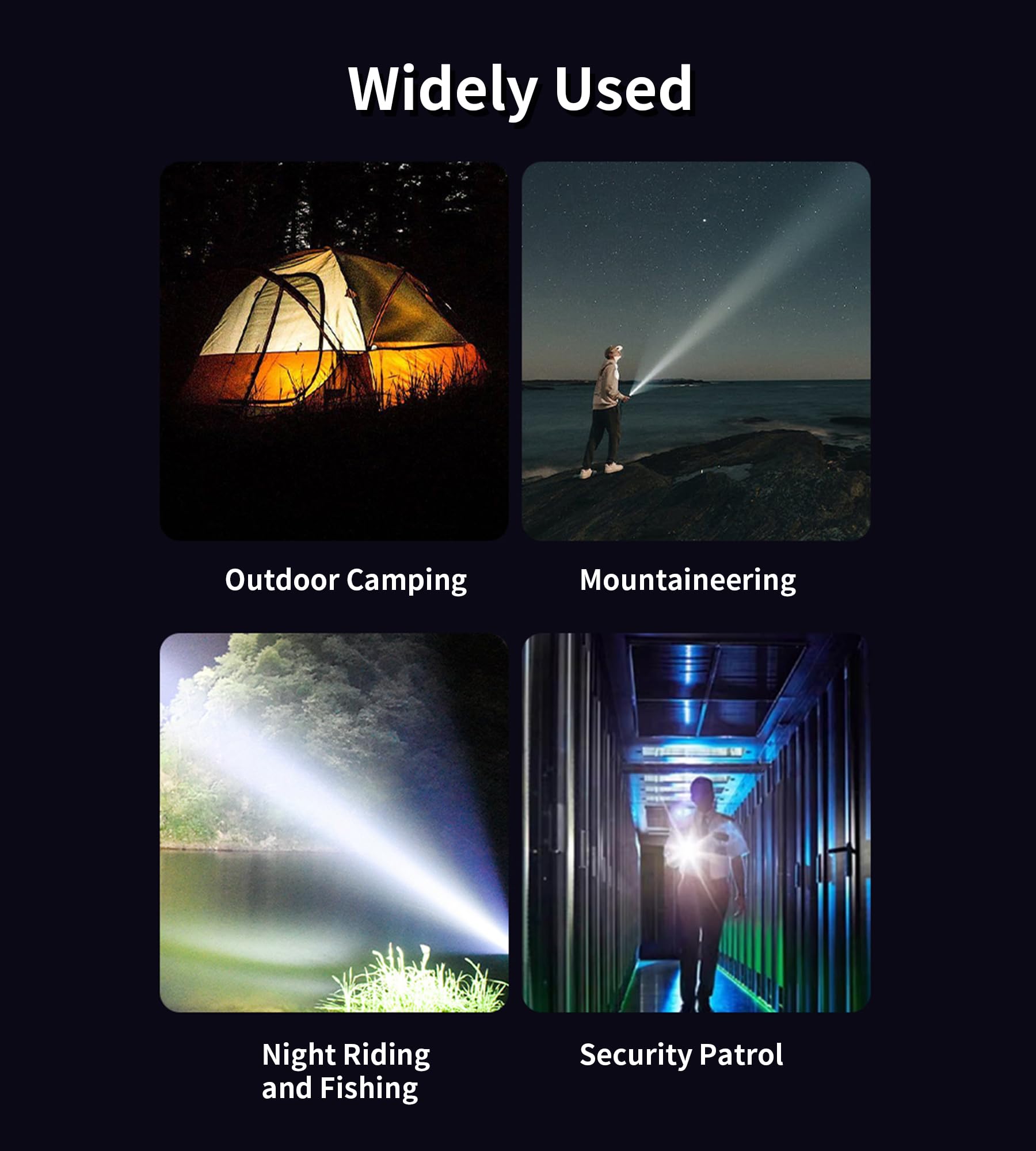 Wahliwahli 2 Pack Led Rechargeable Flashlights High Lumens, 1000+ Lumens Super Bright Zoomable Fluorescent Flashlights, Waterproof Powerful Multifunctional Flashlights For Home Camping Hiking