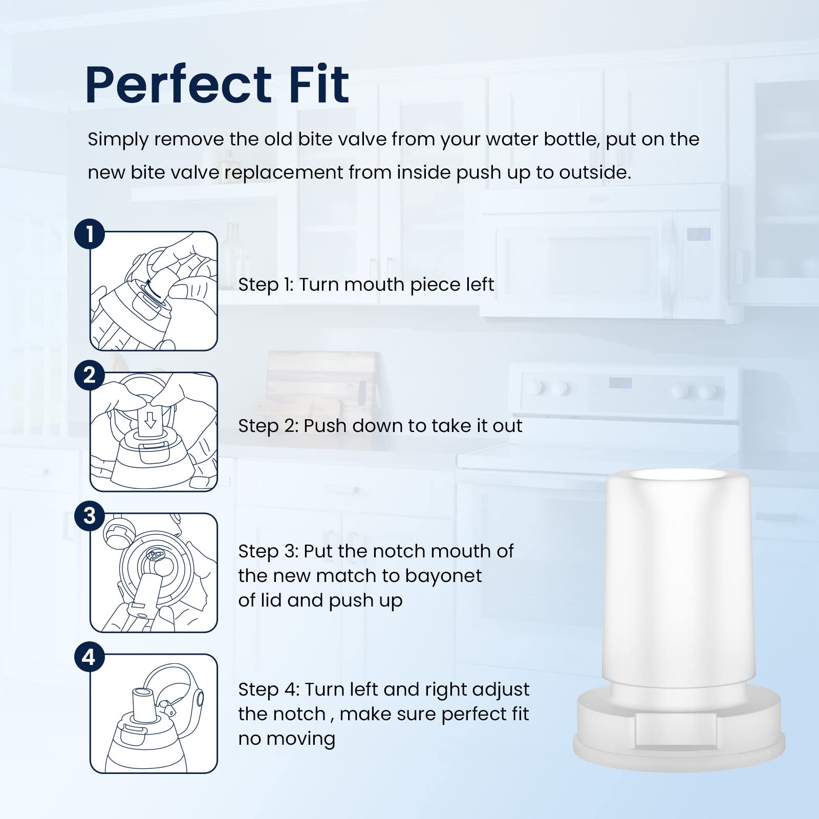 Glacier Fresh Water Bottle Filters & Mouthpiece Replacement, Replacement For Brita Bb06
