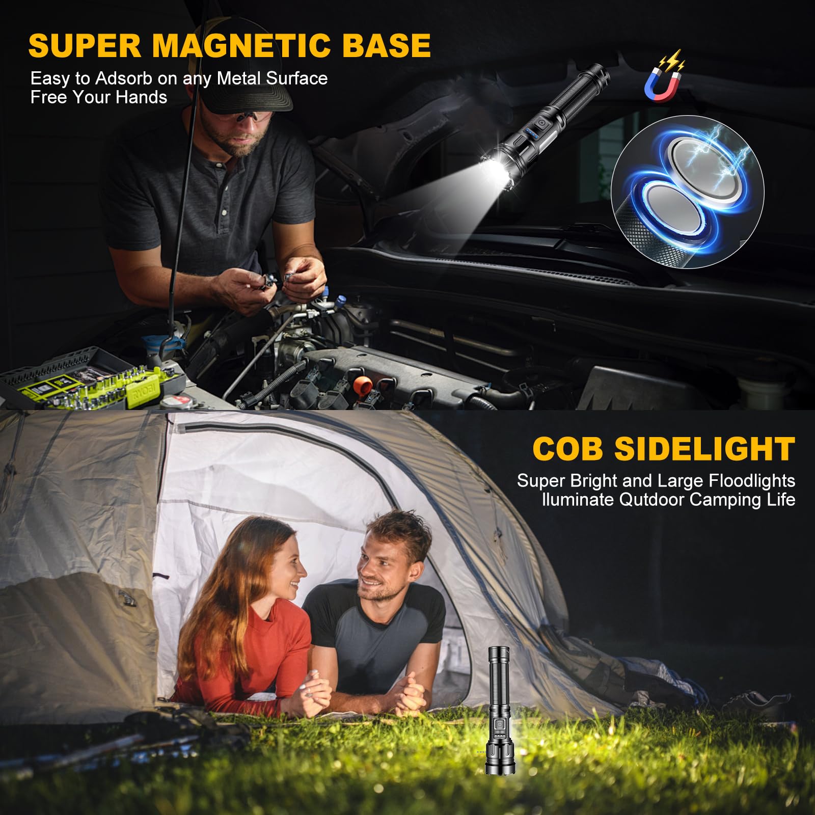 Skywolfeye Led Flashlight Super Bright Flashlights Rechargeable High Lumens Torch 5 Modes Zoomable Waterproof For Camping Kids Adults Outdoor Hiking Emergency (L377-1Pack)