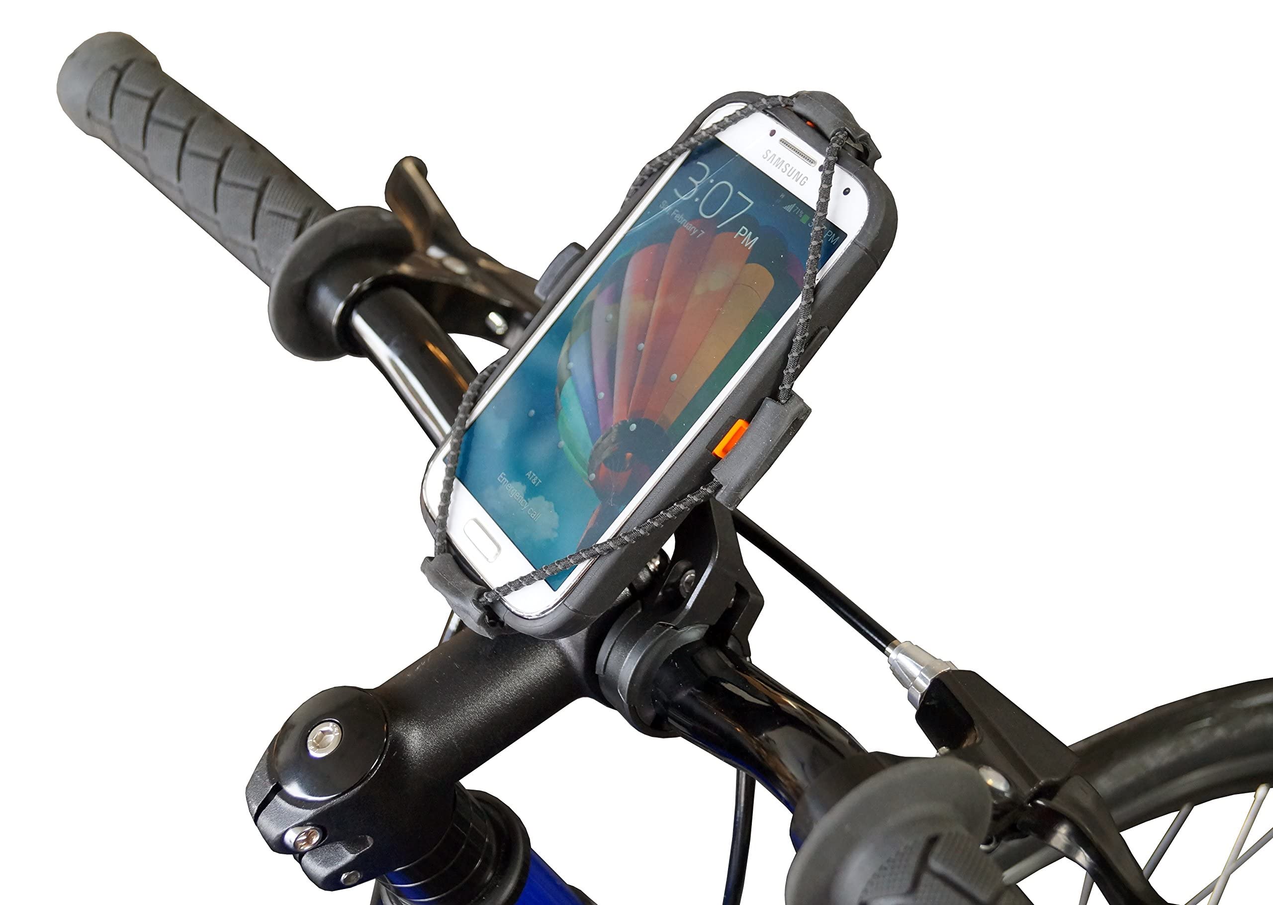 Bikase Elastokase Universal Bike Phone Mount, Flexible Rubber Handlebar Holder For Smartphones, Secure Shock Cord Grip, Fits Iphone & Samsung Galaxy, Ideal For E-Bikes