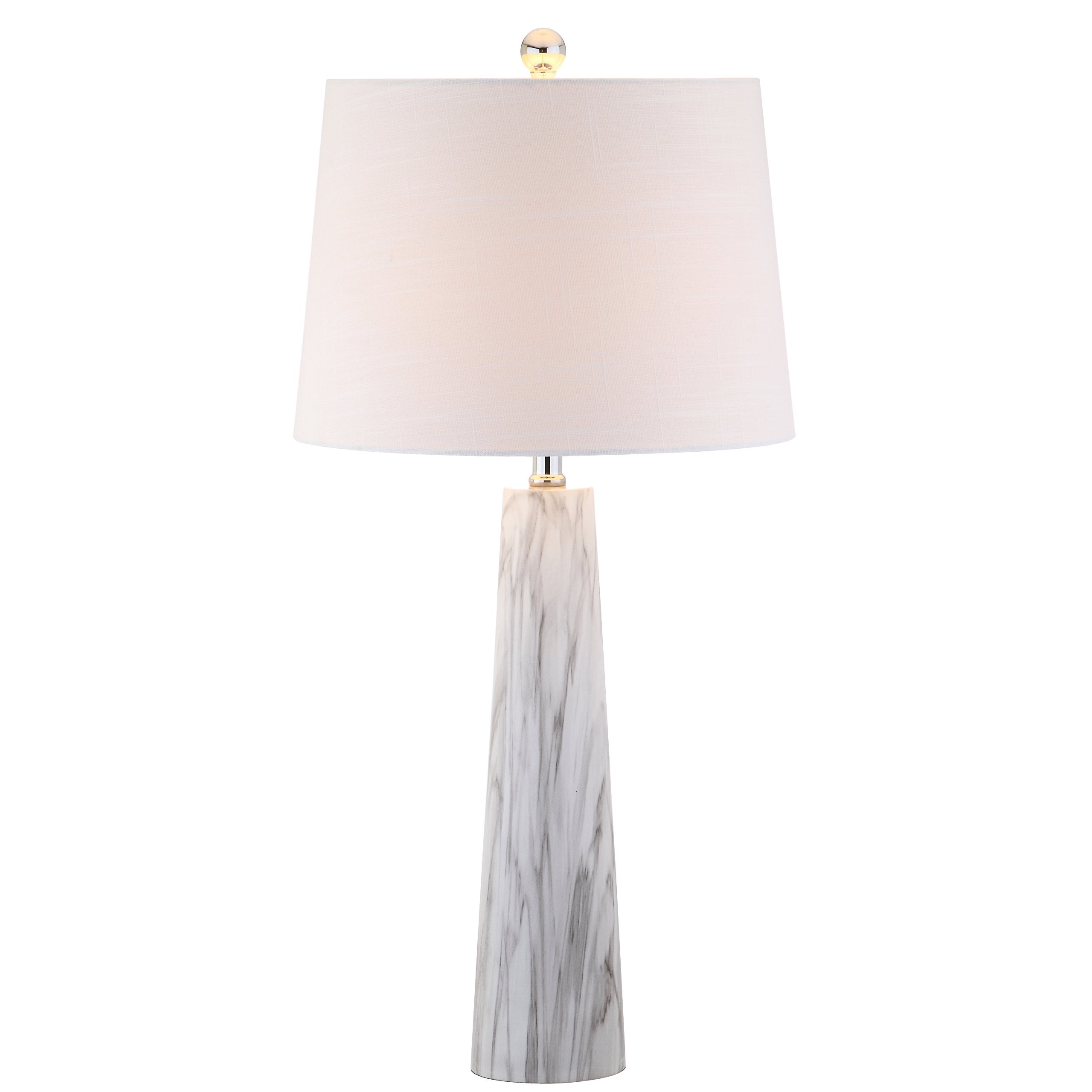 Jonathan Y Jyl1002A Bradley 29" Resin Led Table Lamp Modern Contemporary Glam Bedside Desk Nightstand Lamp For Bedroom Living Room Office College Bookcase Led Bulb Included, White/Black