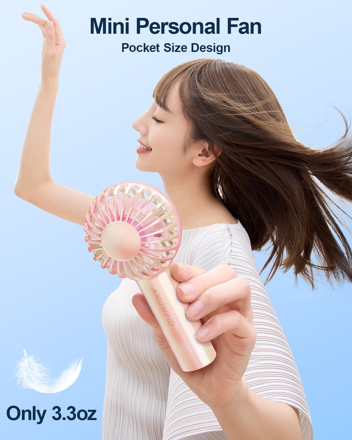 Portable Mini Handheld Fan, Small Personal Hand Held Fan With Base, Cute Design Usb Rechargeable Fan