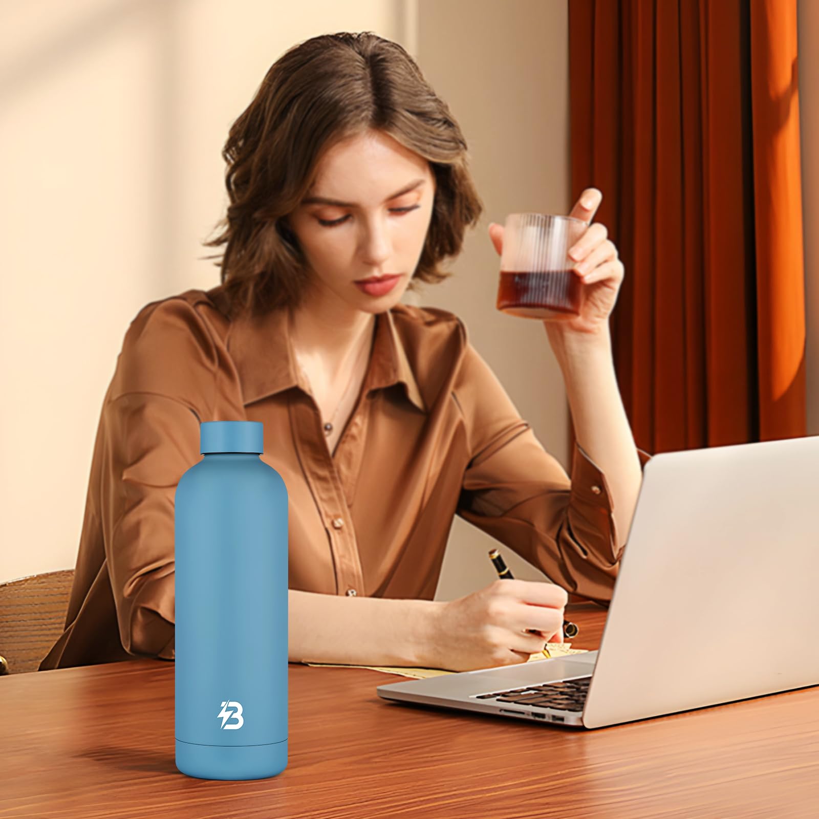 Insulated Water Bottle With Lid, 25 Oz Reusable Leak-Proof Metal Stainless Steel Water Bottles