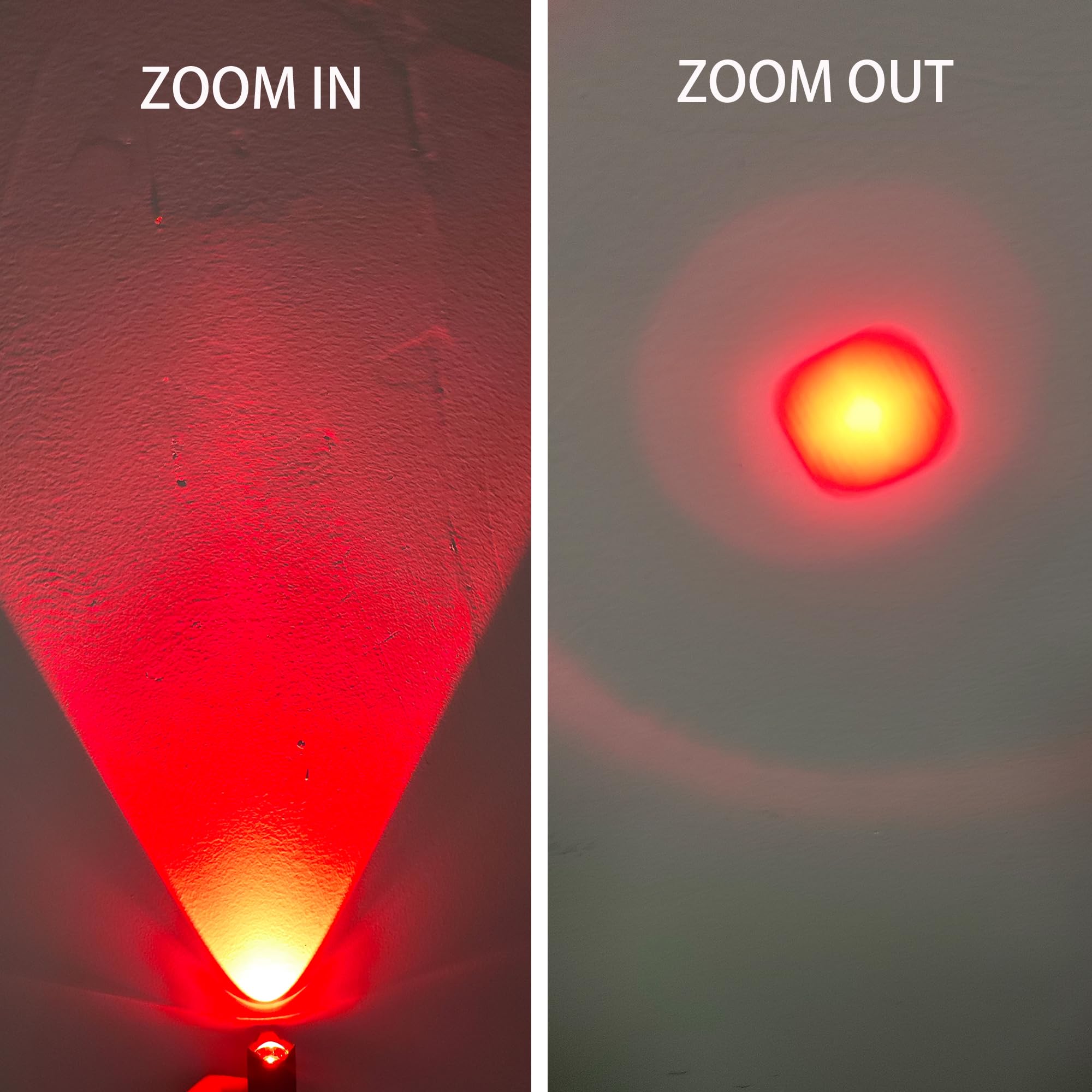 Zyunmall Low-Lumen Red Flashlight Zoomable Single Mode Mini Red Light Flashlights Ideal For Preserving Night Vision, Low Illumination, 2 Pack