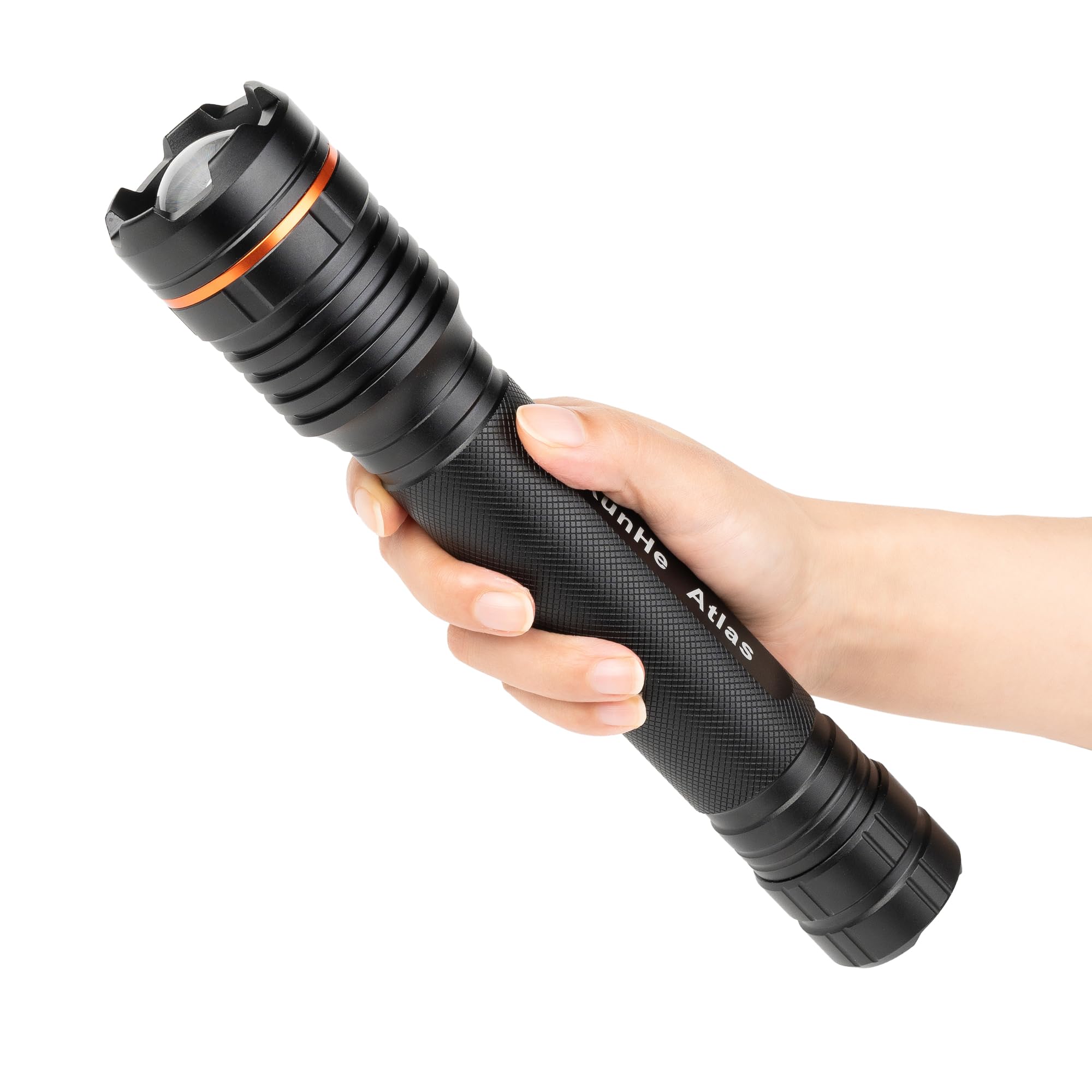 Kunhe Heavy Duty 3D Cell Led Flashlights Large Aluminum Zoomable High Lumens-1200 Lm Battery Powered Single Mode Flash Light- Big Security Flashlight For Home Emergency Power Outages Camping Car