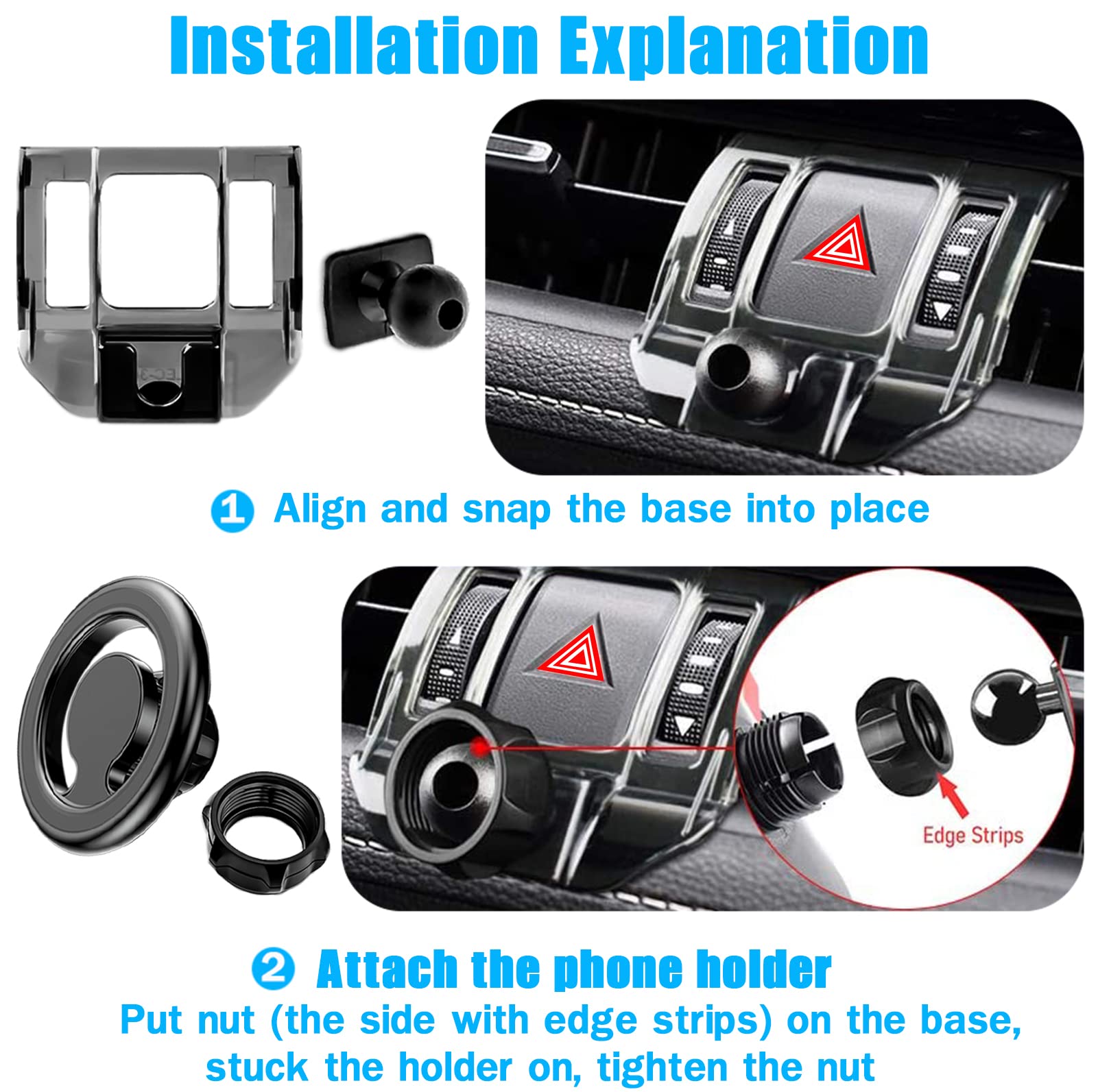 Ve Ve Power Phone Mount For Mag-Safe, Car Stand Holder, Only For (Toyota Rav4 2019 To  Premium Xle, Adventure, Trd Off-Road, Limited, Hybrid Xse), Must With Adjustment Wheel, Otherwise Not Fit