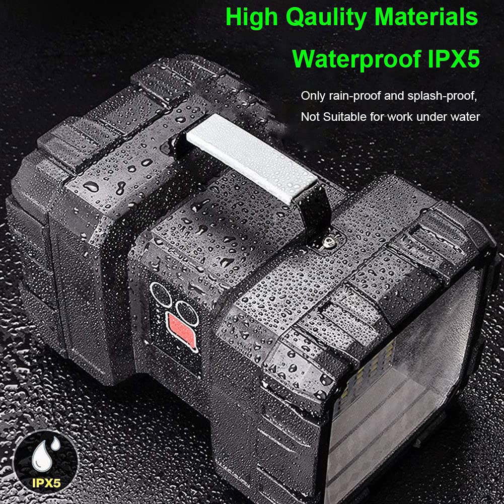 Suyooulin Rechargeable Flashlight, Led Spotlight Flashlight 10000Mah 12000Lm 20H Ultra-Long Standby 3+4 Lights Modes Waterproof Camping Flashlight（35 Leds）