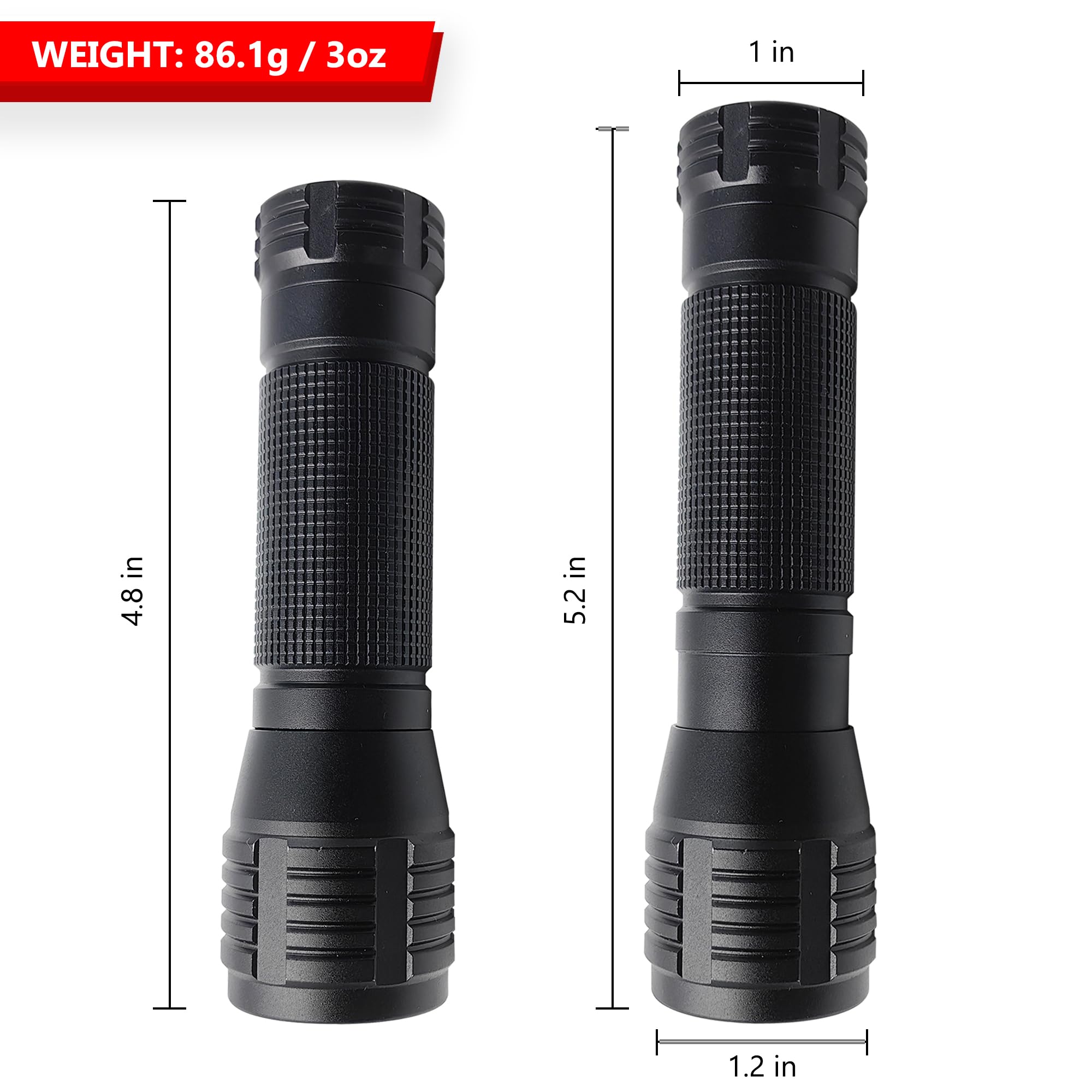 Fadomall Military Grade Led Flashlight High Lumens, Super Bright Flashlights With 3 Modes, Zoomable Flash Light For Power Outages, Camping And Home Use, 2 Pack