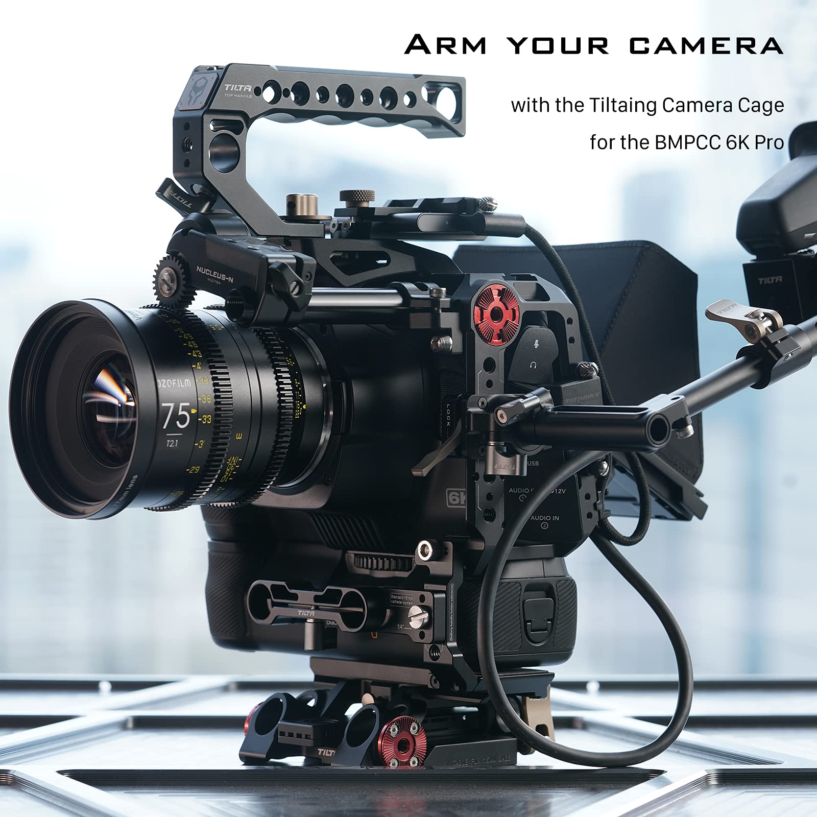 Tilta Camera Cage For Bmpcc 6K Pro/G2  Protective Gear  Mount Accessories  Compatible With Blackmagic Design Pocket Cinema Camera 6K Pro (Black, Advanced Kit)
