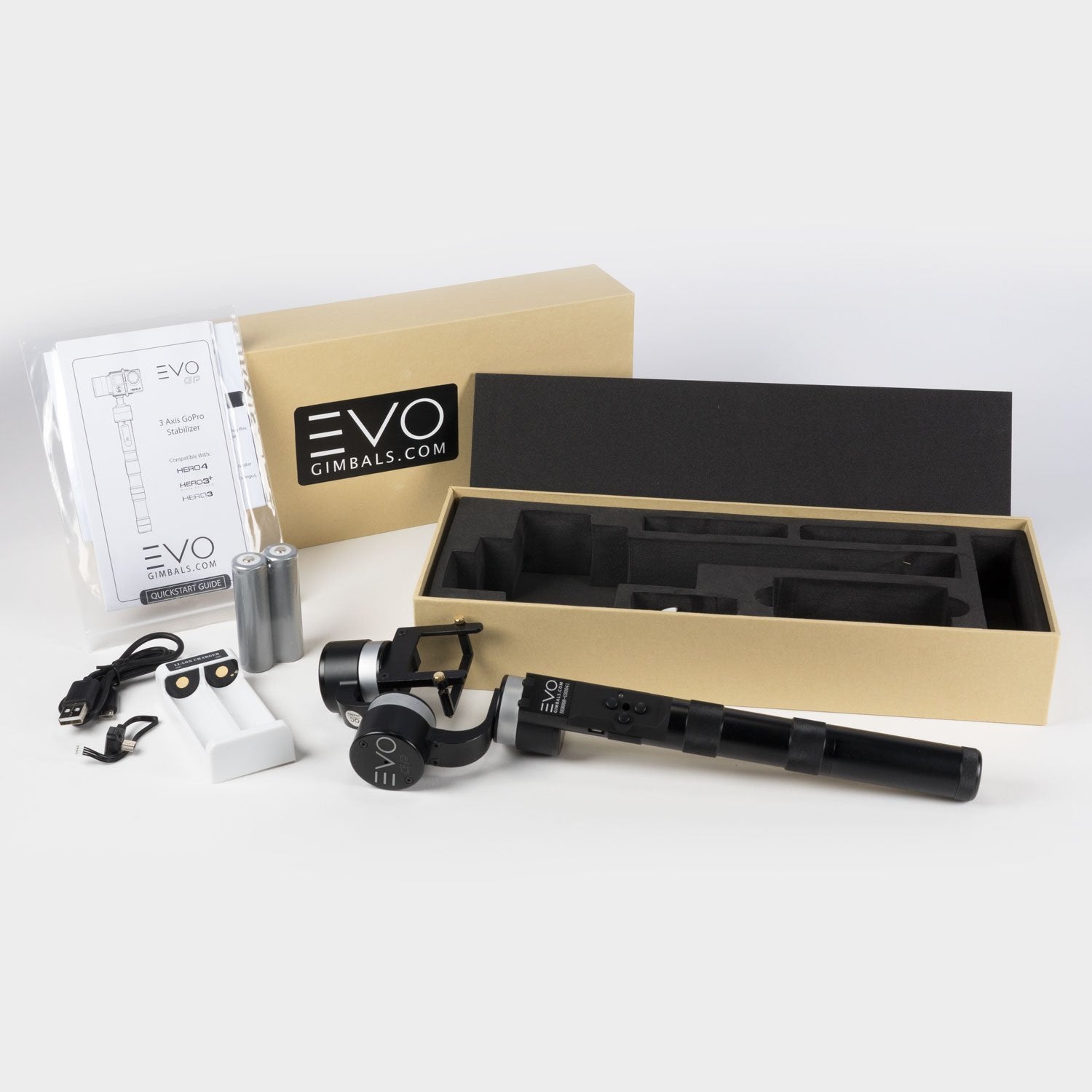 Gopro Evo Gp 3 Axis Handheld Gimbal For Hero 3, Hero 3+, Hero 4, Cnc Alloy Construction, Usa 1 Year