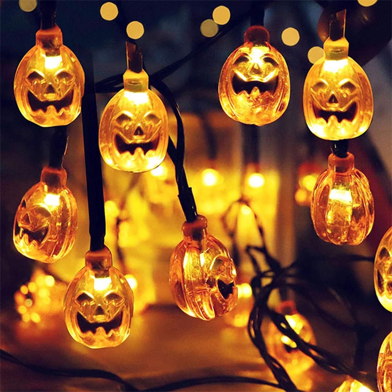 Snomyrs Halloween Pumpkin String Lights Solar String Light 21Ft 30 Led Outdoor Pumpkin Lights For Patio Garden Gate Yard Halloween Christmas Decoration