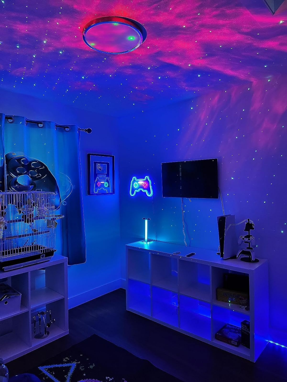 Itayak Galaxy Projector,Night Light Star Projector With Bluetooth Speaker, Remot Control Led Nebula Cloud  For Kids Room Bedroom Decor, Accompany,Night Light Ambiance